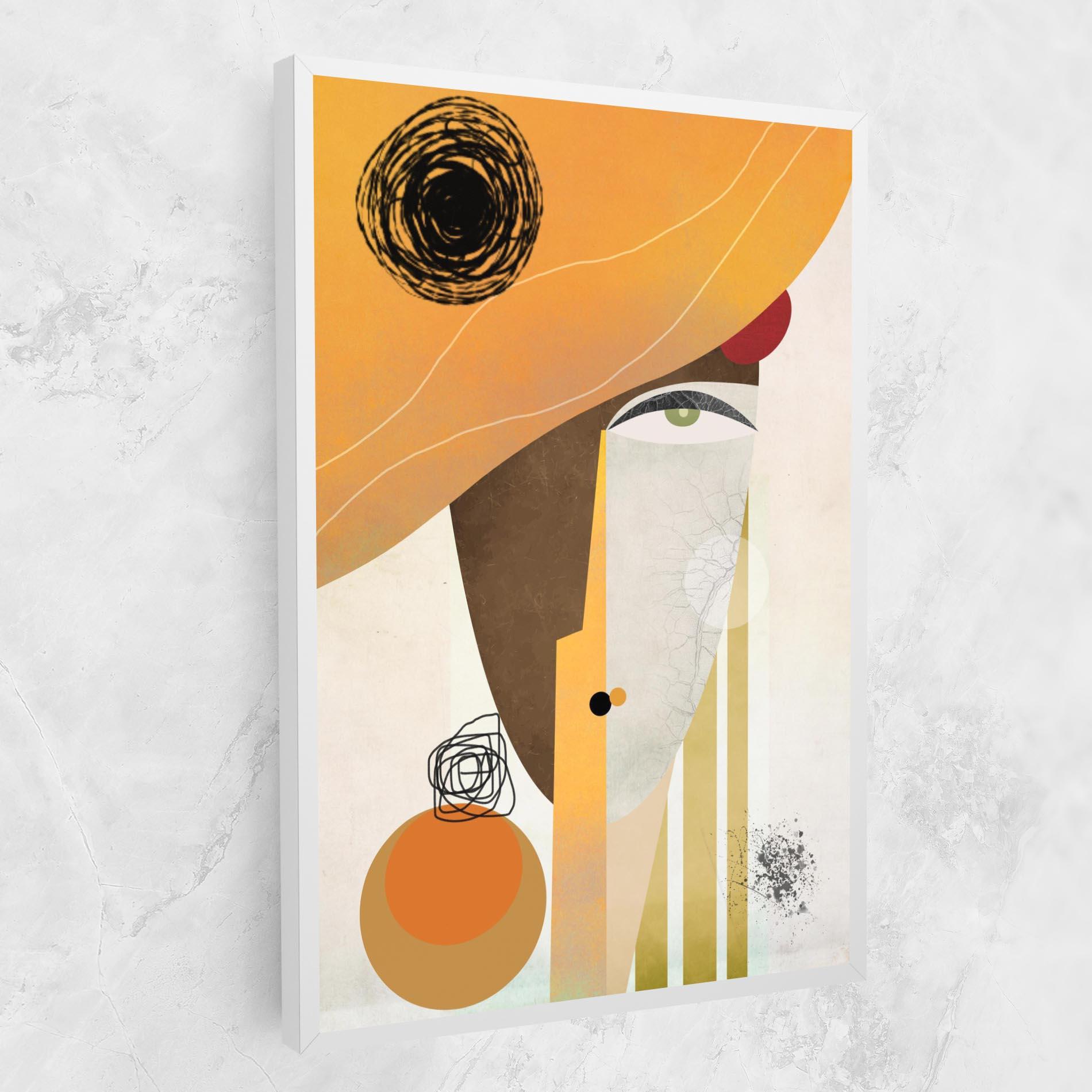 Картина на платно Abstract Orange Face mockup 1