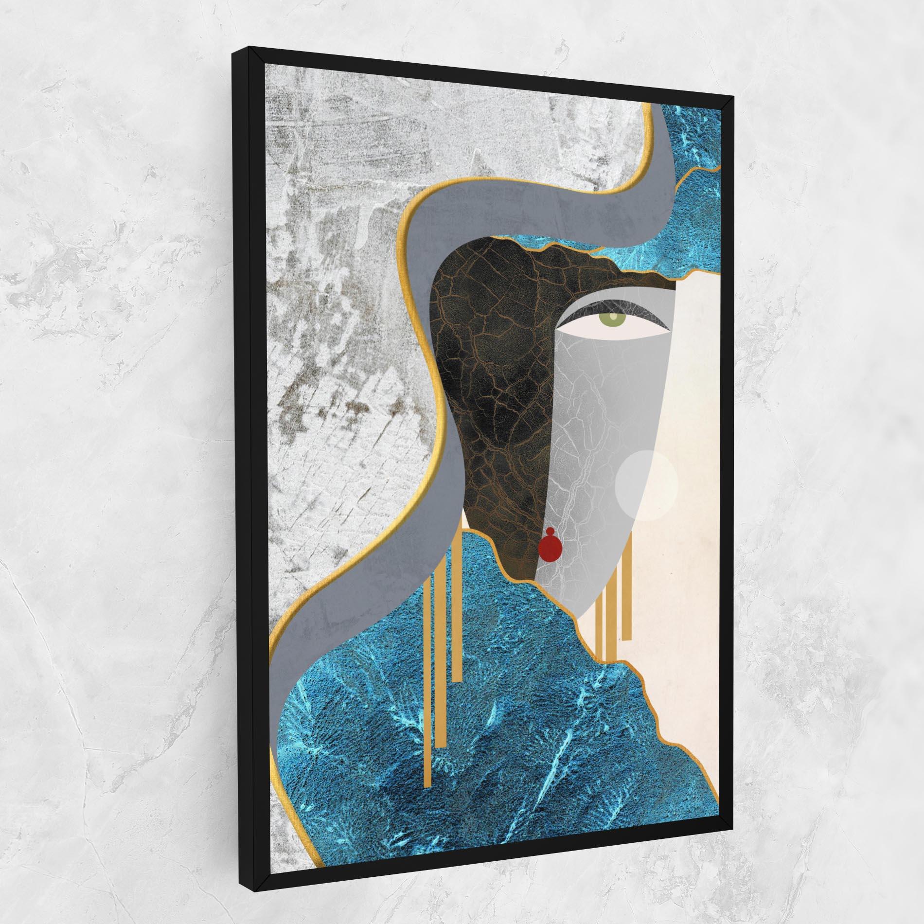 Картина на платно Abstract Blue Face mockup 1