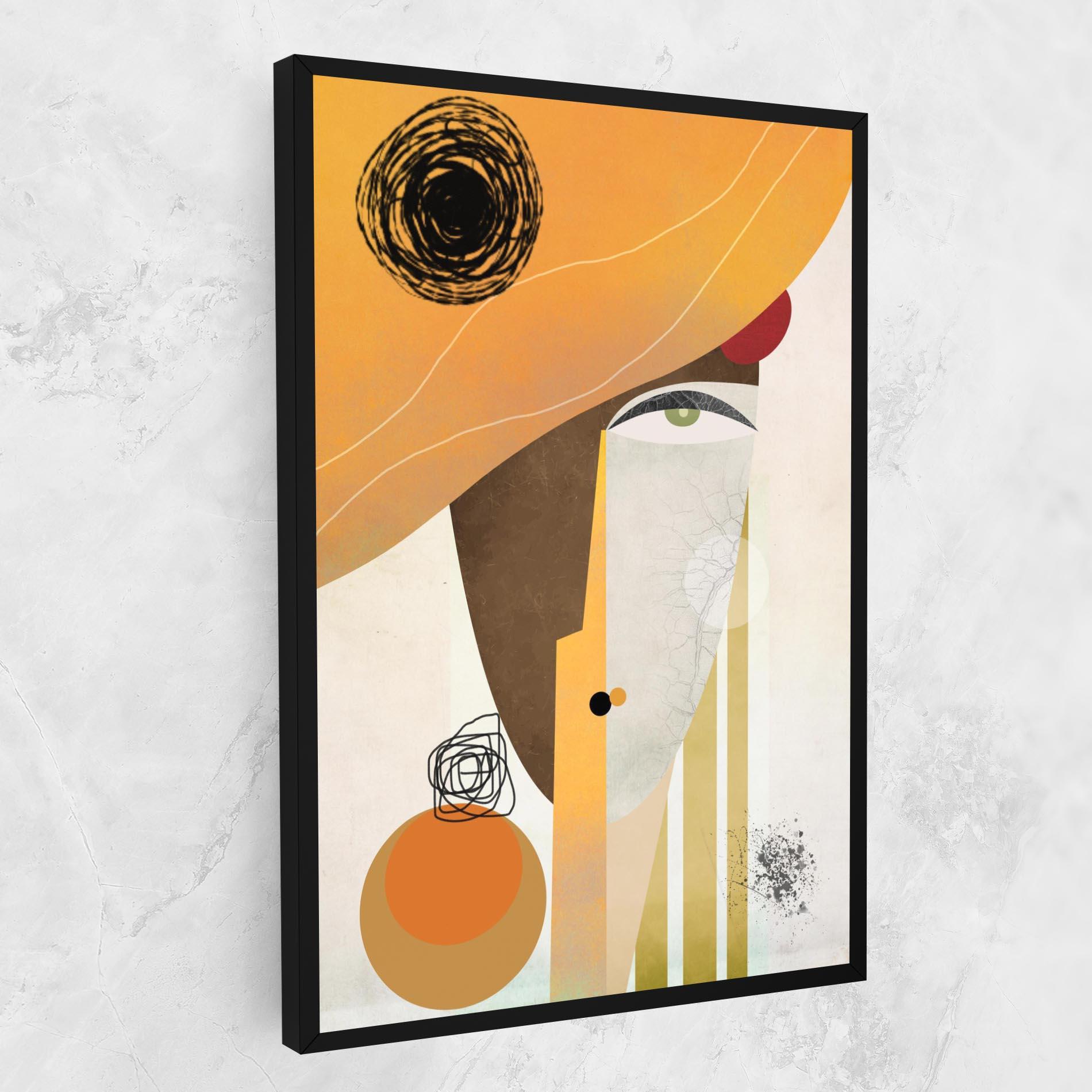Картина на платно Abstract Orange Face mockup 1