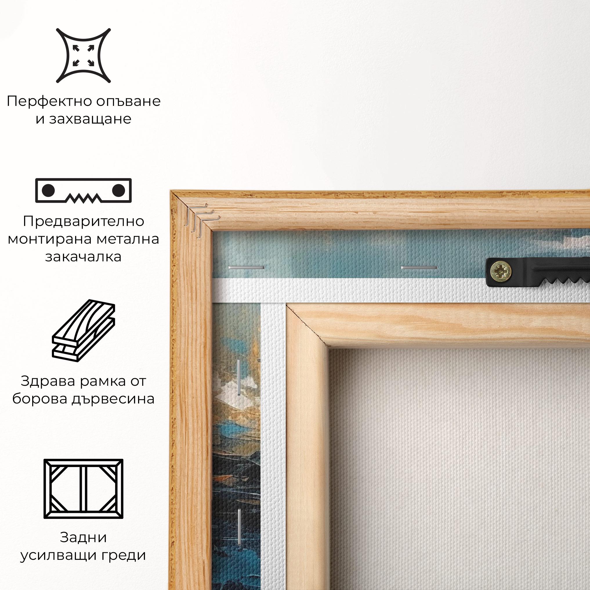 Картина на платно Abstract Blue Art mockup 5