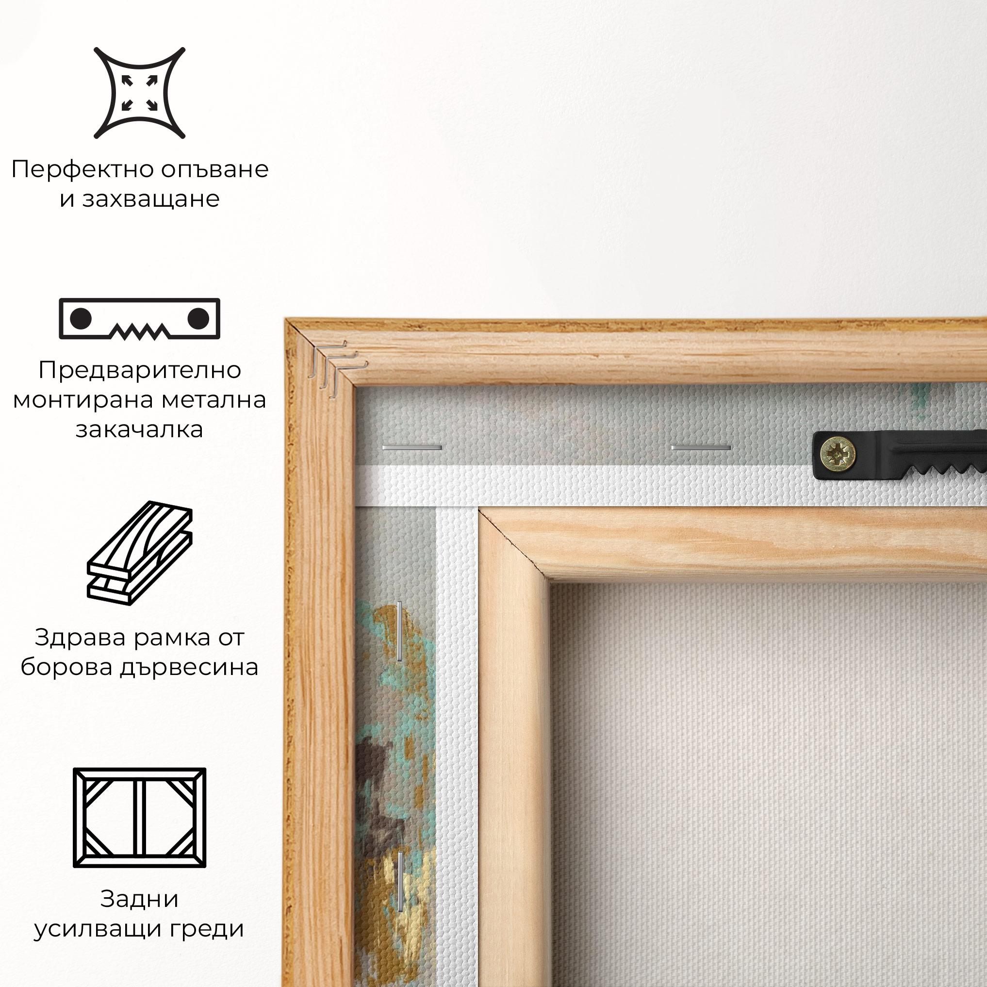 Картина на платно Gold Spiral Points mockup 5