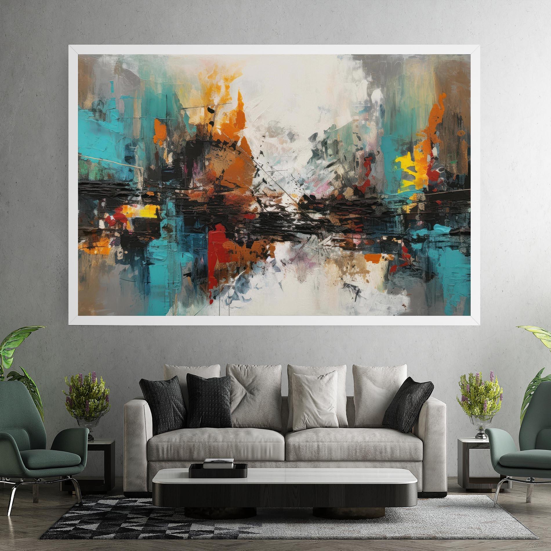 Картина на платно Abstract City Painting mockup 7