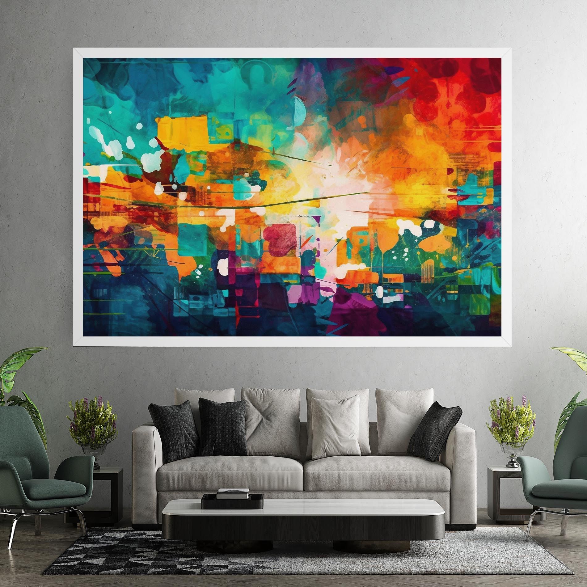 Vibrant Colors On Blue Background mockup 7