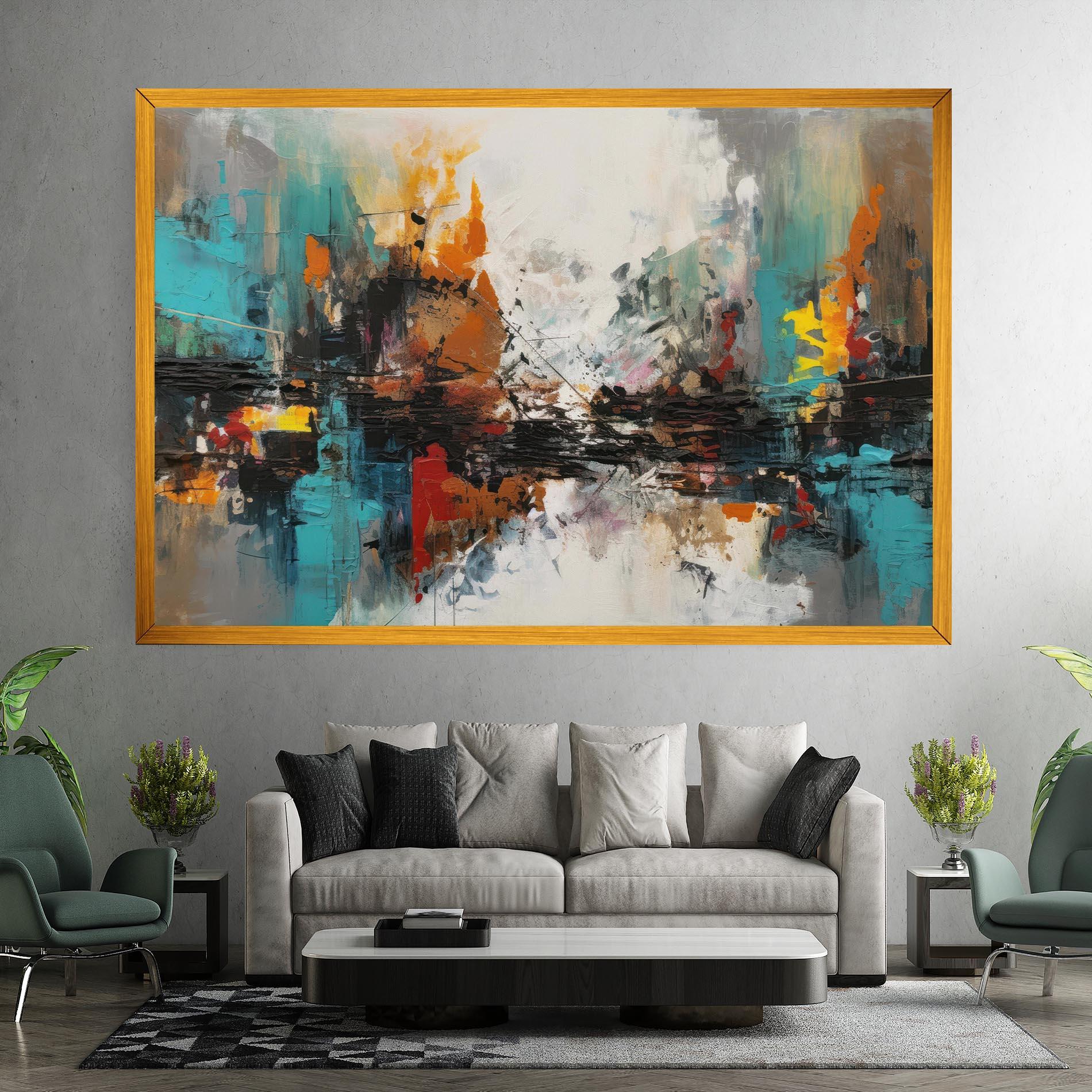 Картина на платно Abstract City Painting mockup 7