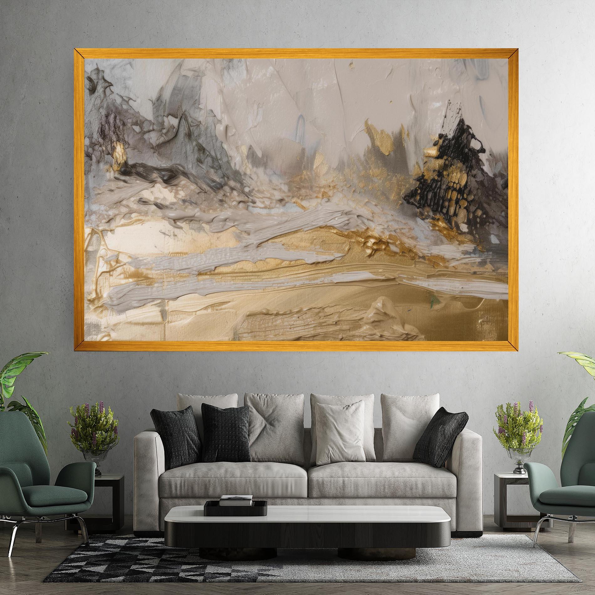 Картина на платно Abstract White Waves mockup 7