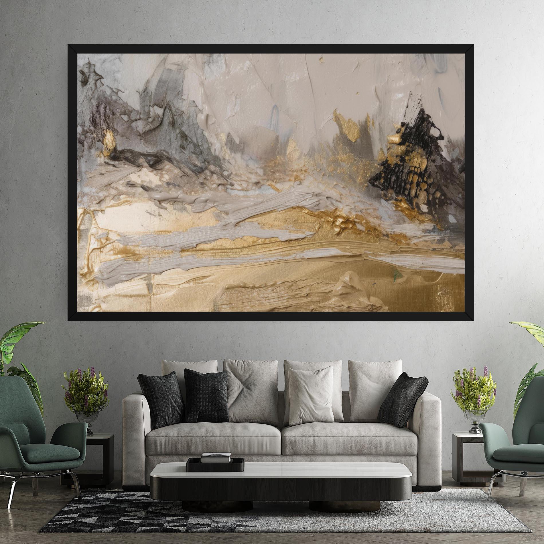 Картина на платно Abstract White Waves mockup 7