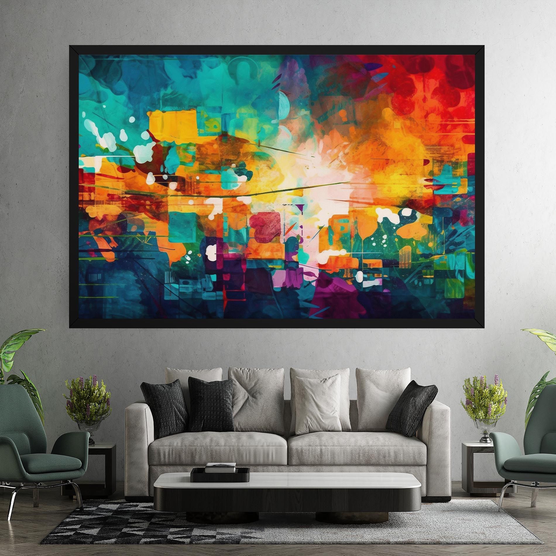 Vibrant Colors On Blue Background mockup 7