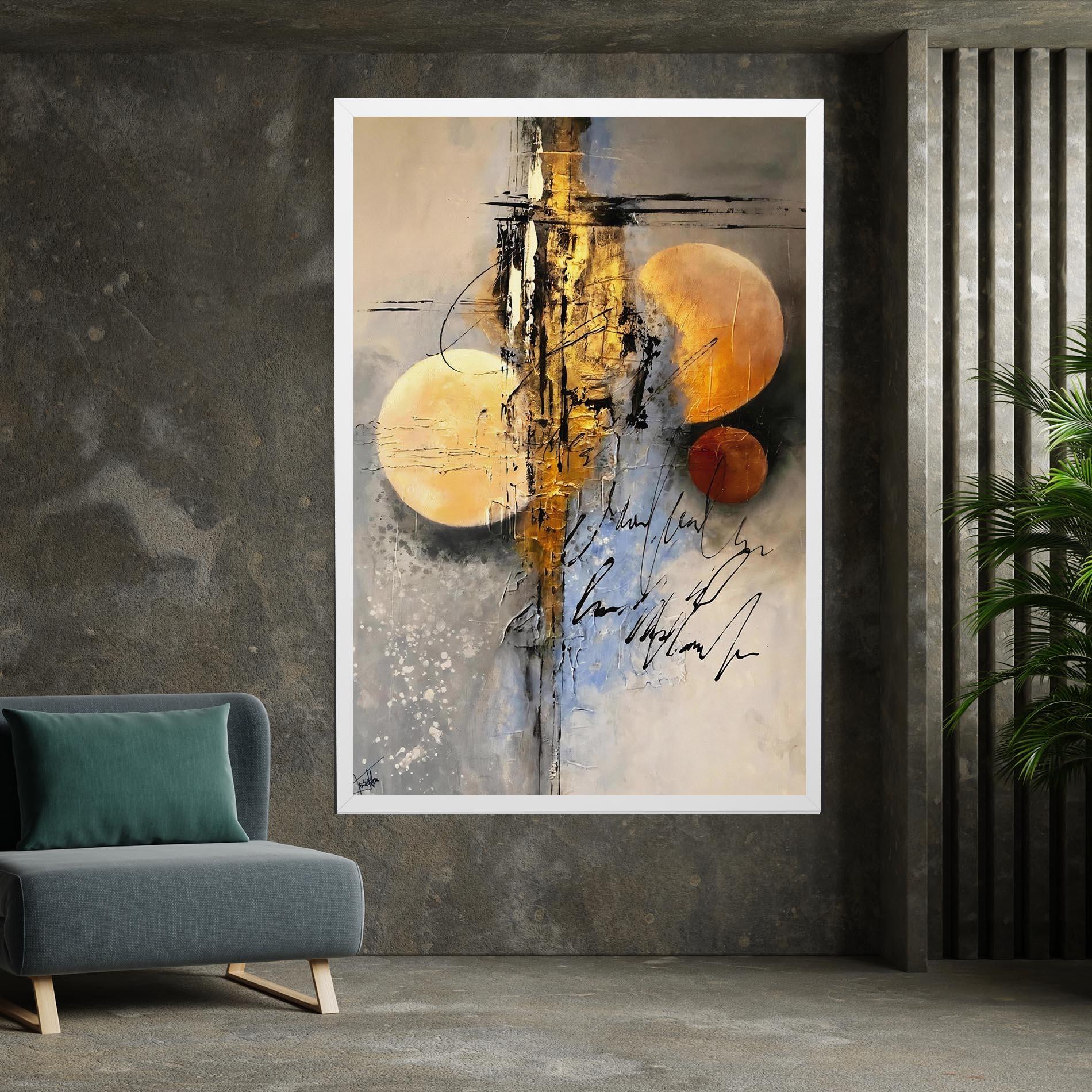 Картина на платно Abstract Moons mockup 7