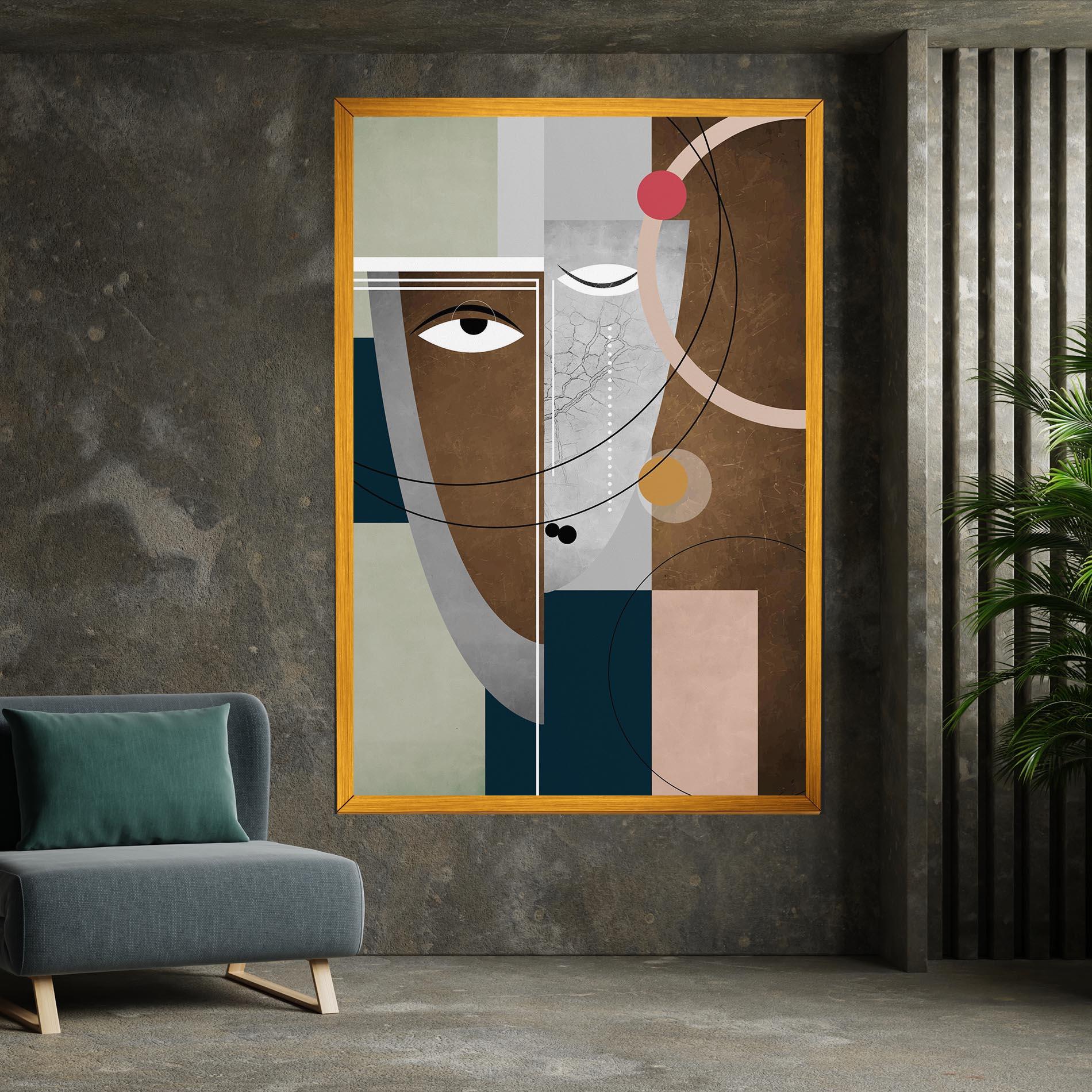 Картина на платно Abstract Brown Face mockup 7