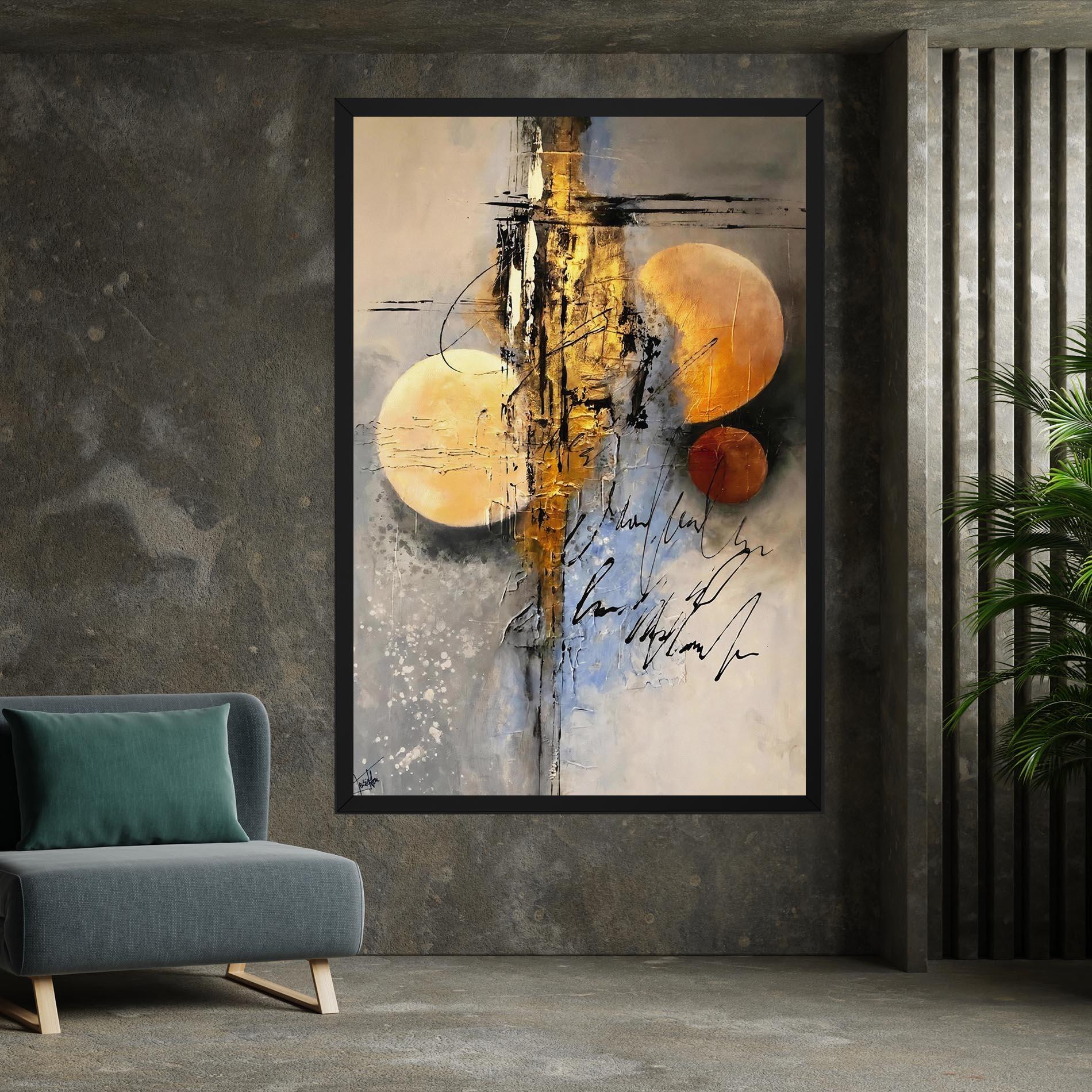 Картина на платно Abstract Moons mockup 7