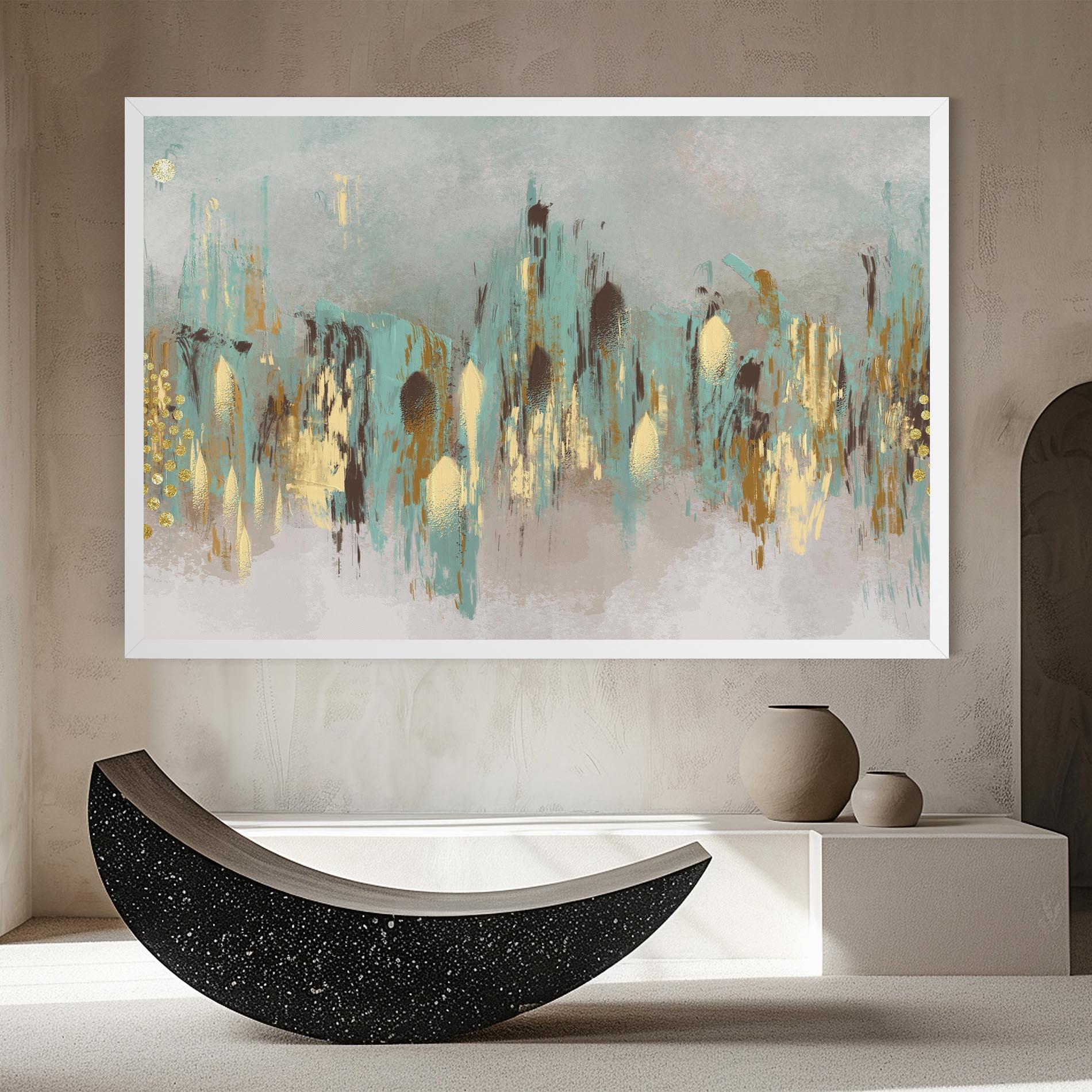 Картина на платно Gold Spiral Points mockup 8