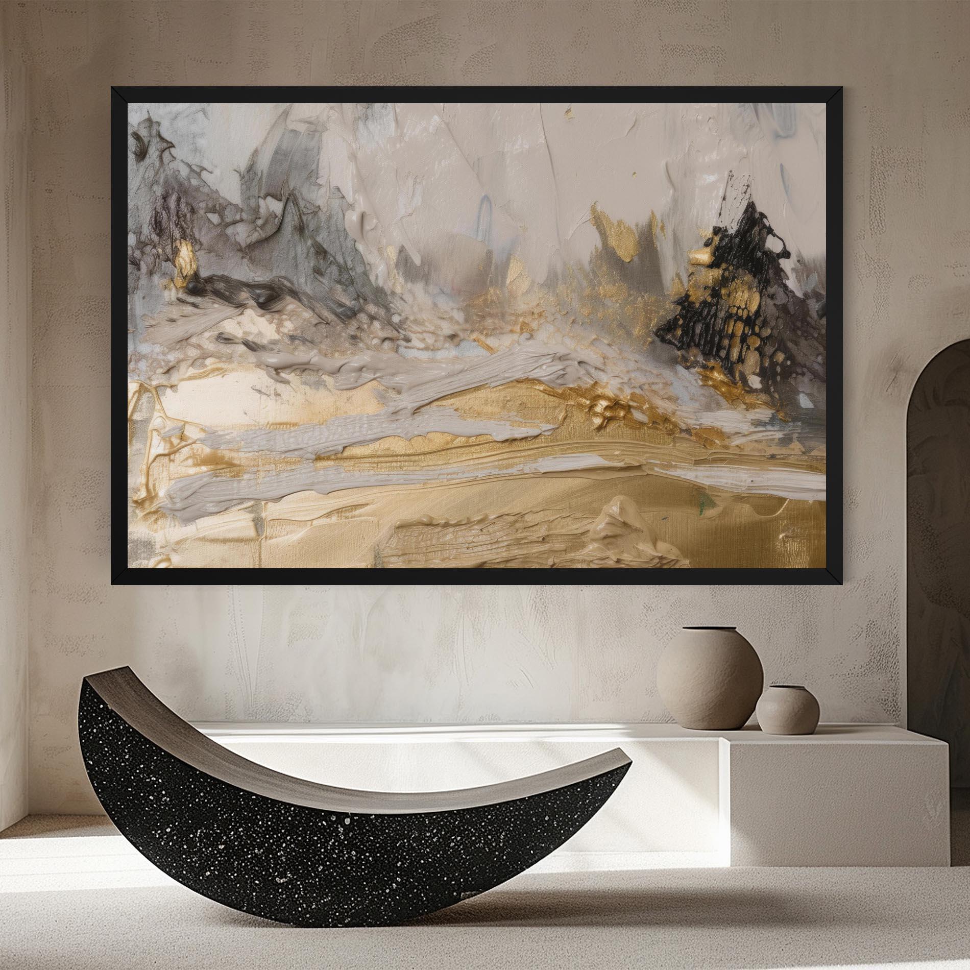 Картина на платно Abstract White Waves mockup 8