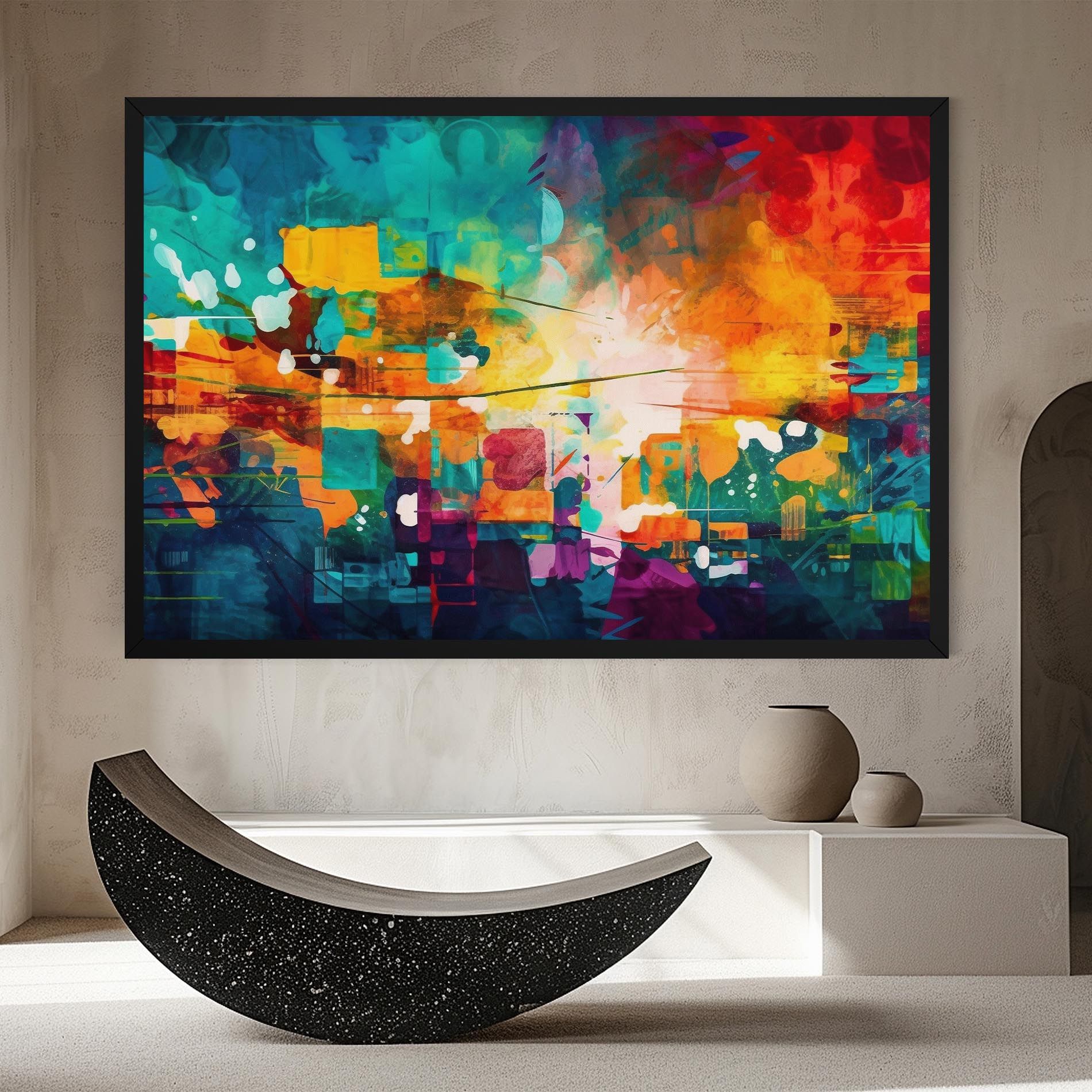 Vibrant Colors On Blue Background mockup 8