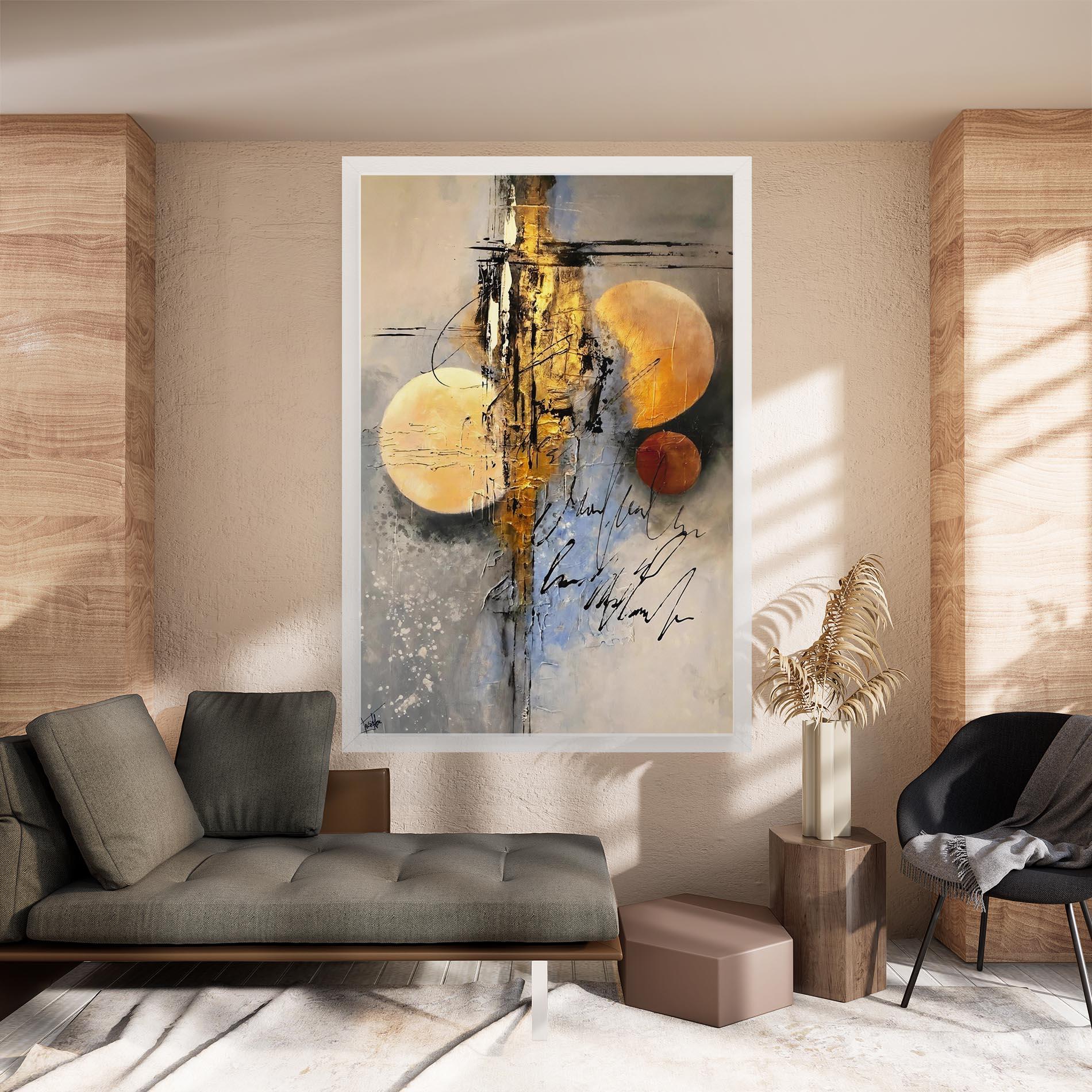 Картина на платно Abstract Moons mockup 8