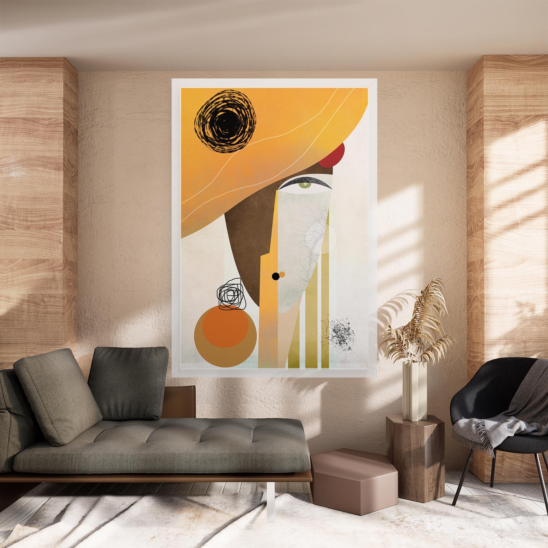 Картина на платно Abstract Orange Face mockup 8