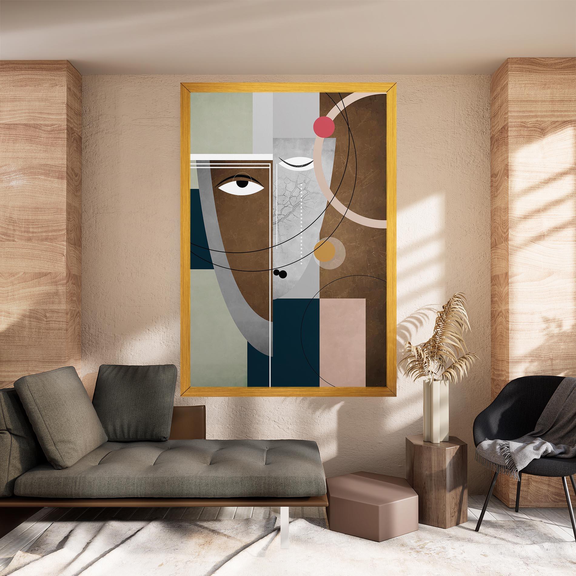 Картина на платно Abstract Brown Face mockup 8