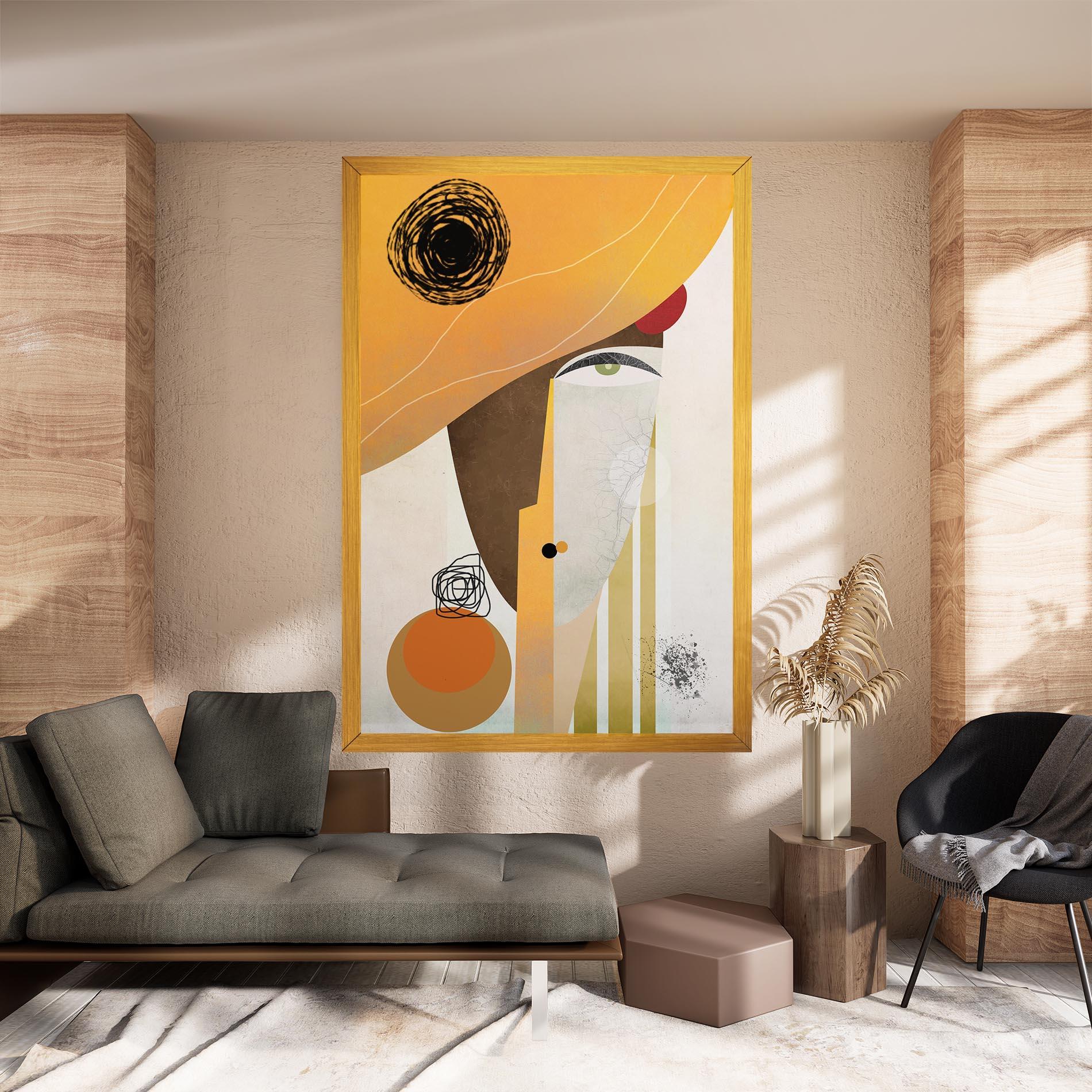 Картина на платно Abstract Orange Face mockup 8