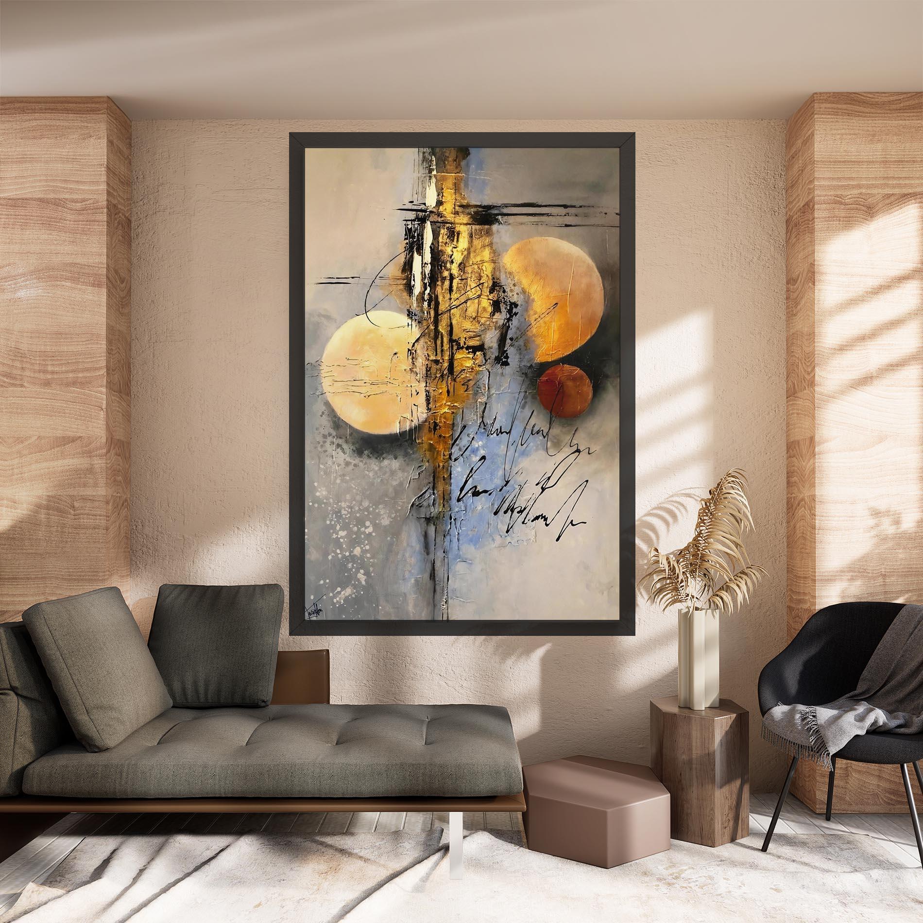 Картина на платно Abstract Moons mockup 8