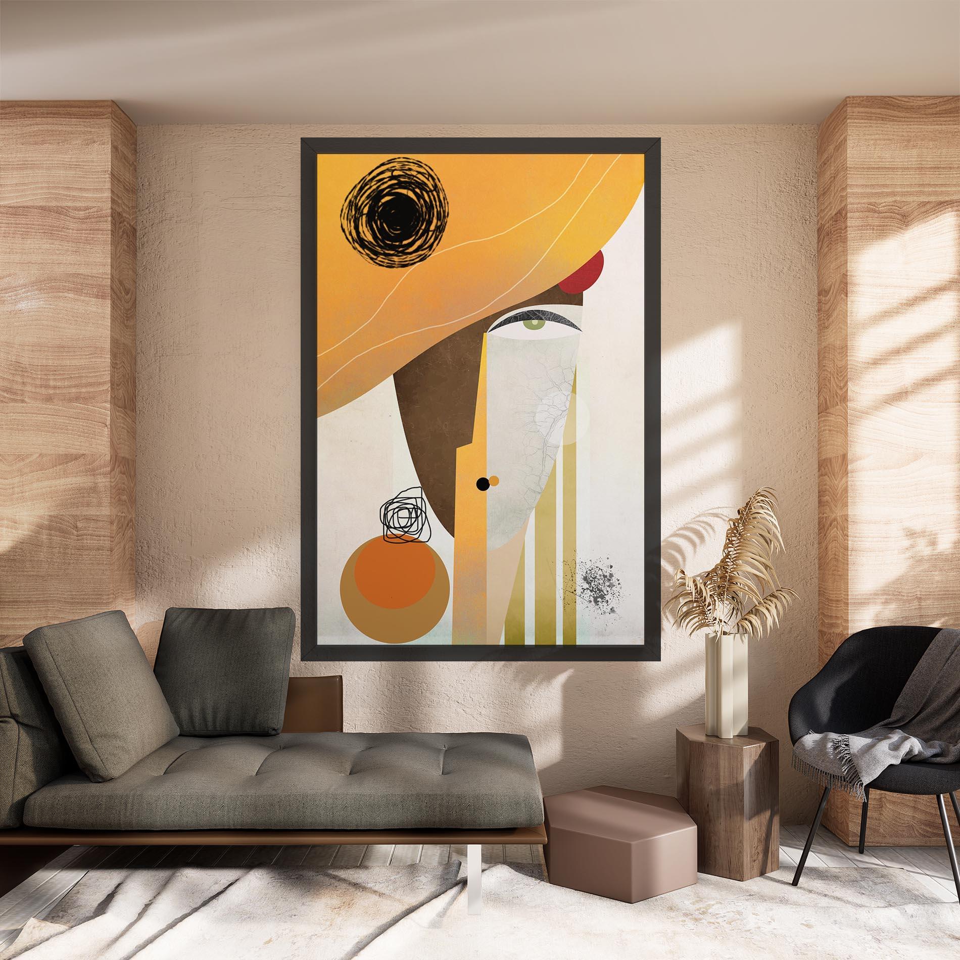 Картина на платно Abstract Orange Face mockup 8