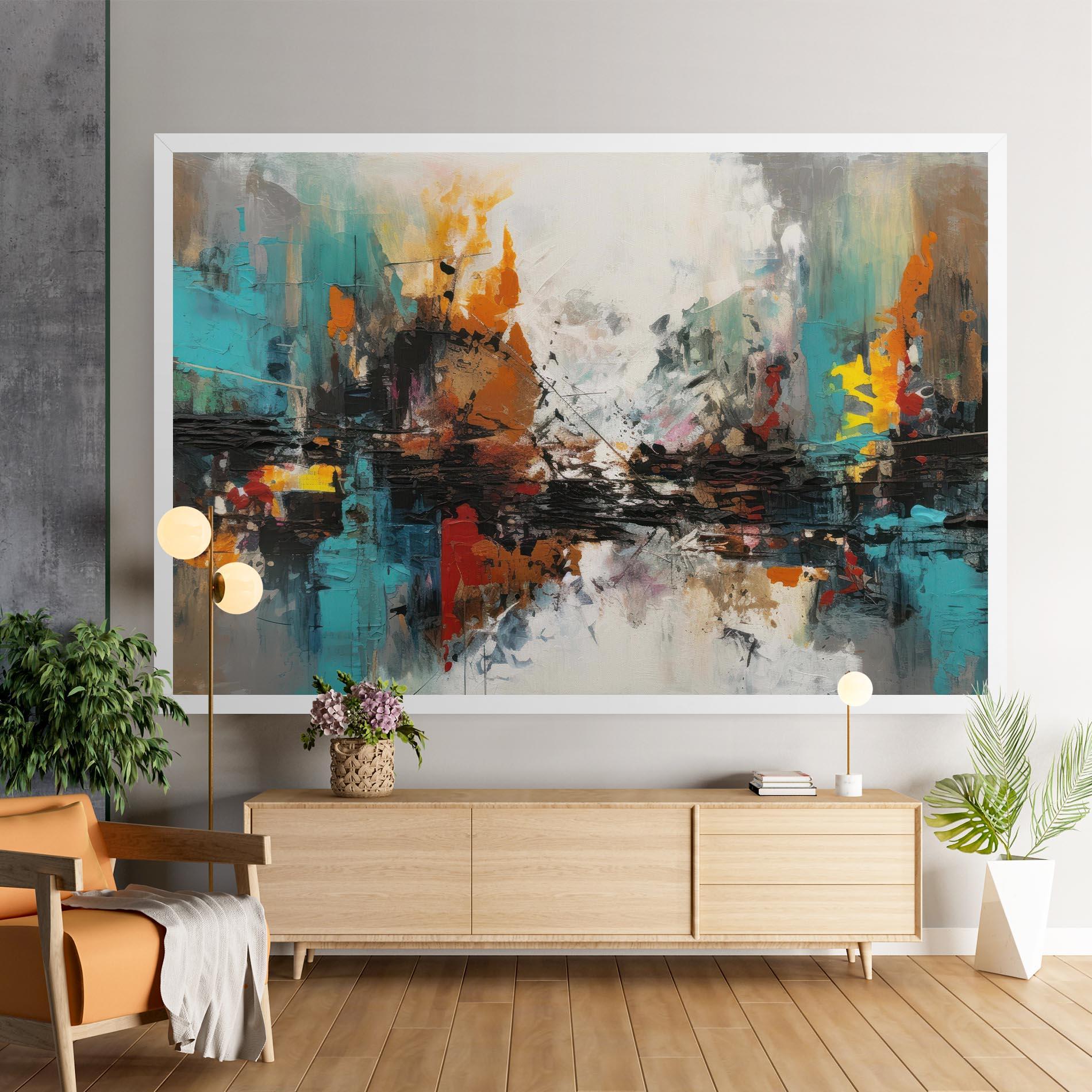Картина на платно Abstract City Painting mockup 9