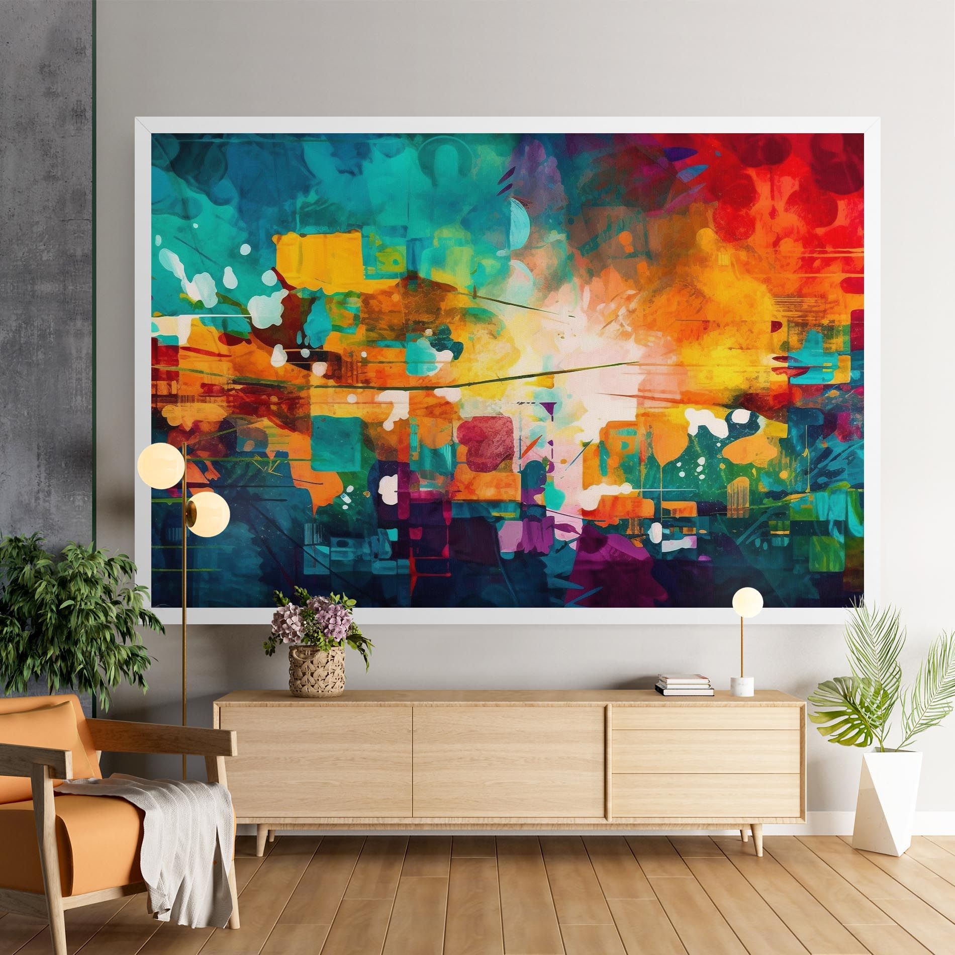 Vibrant Colors On Blue Background mockup 9