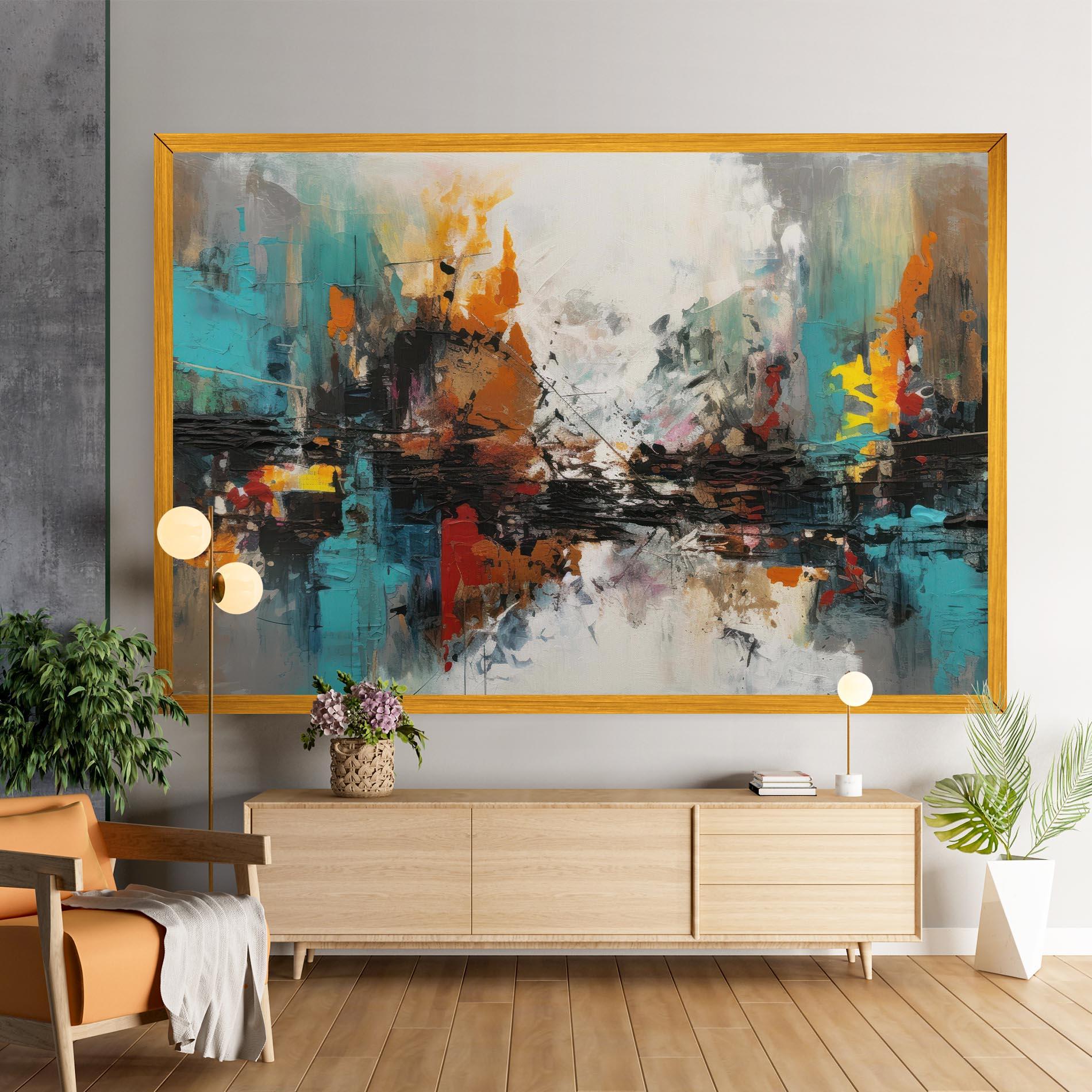 Картина на платно Abstract City Painting mockup 9