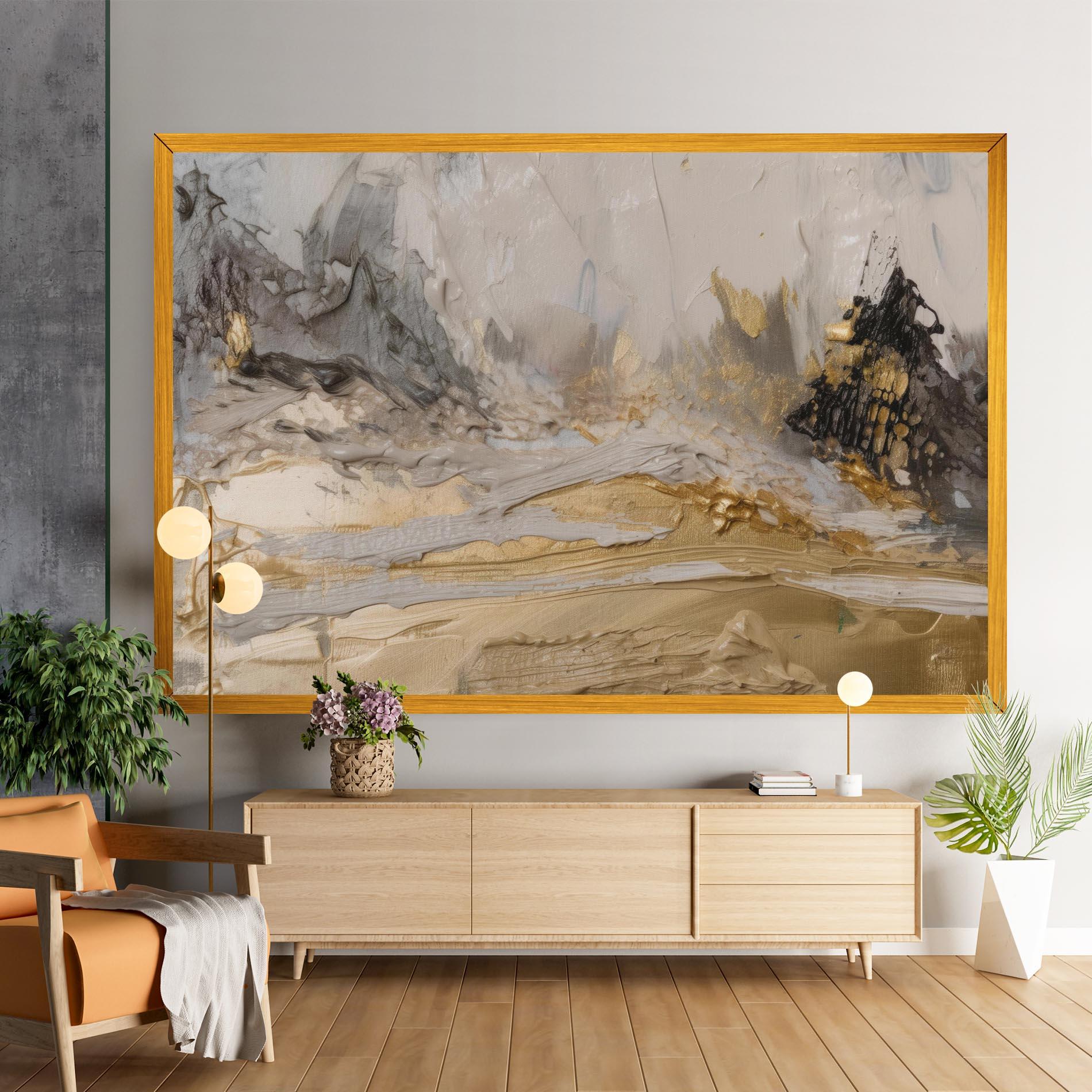 Картина на платно Abstract White Waves mockup 9