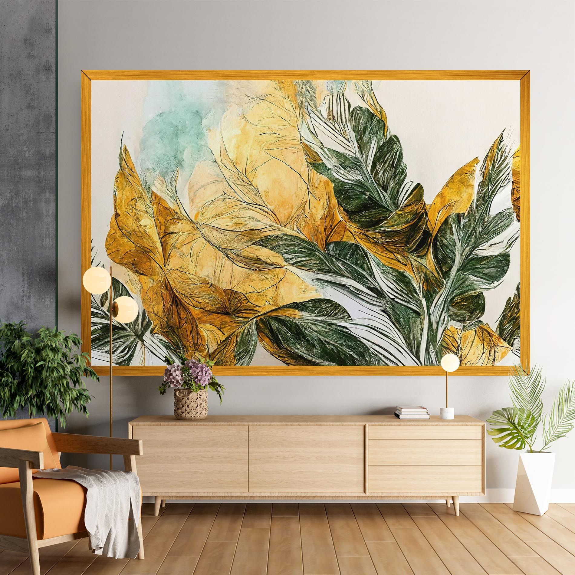 Gold And Green Leafes mockup 9