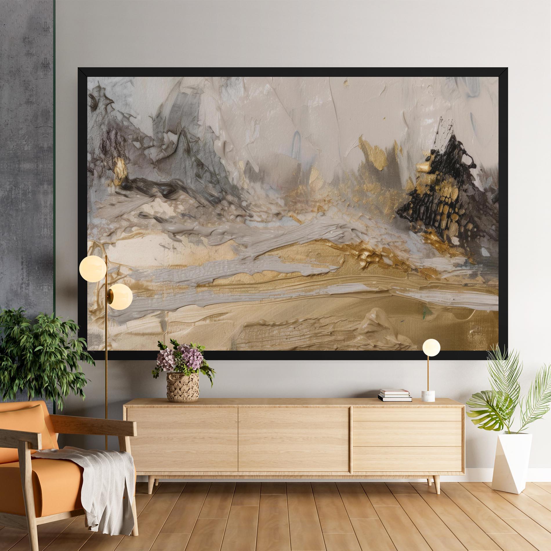 Картина на платно Abstract White Waves mockup 9