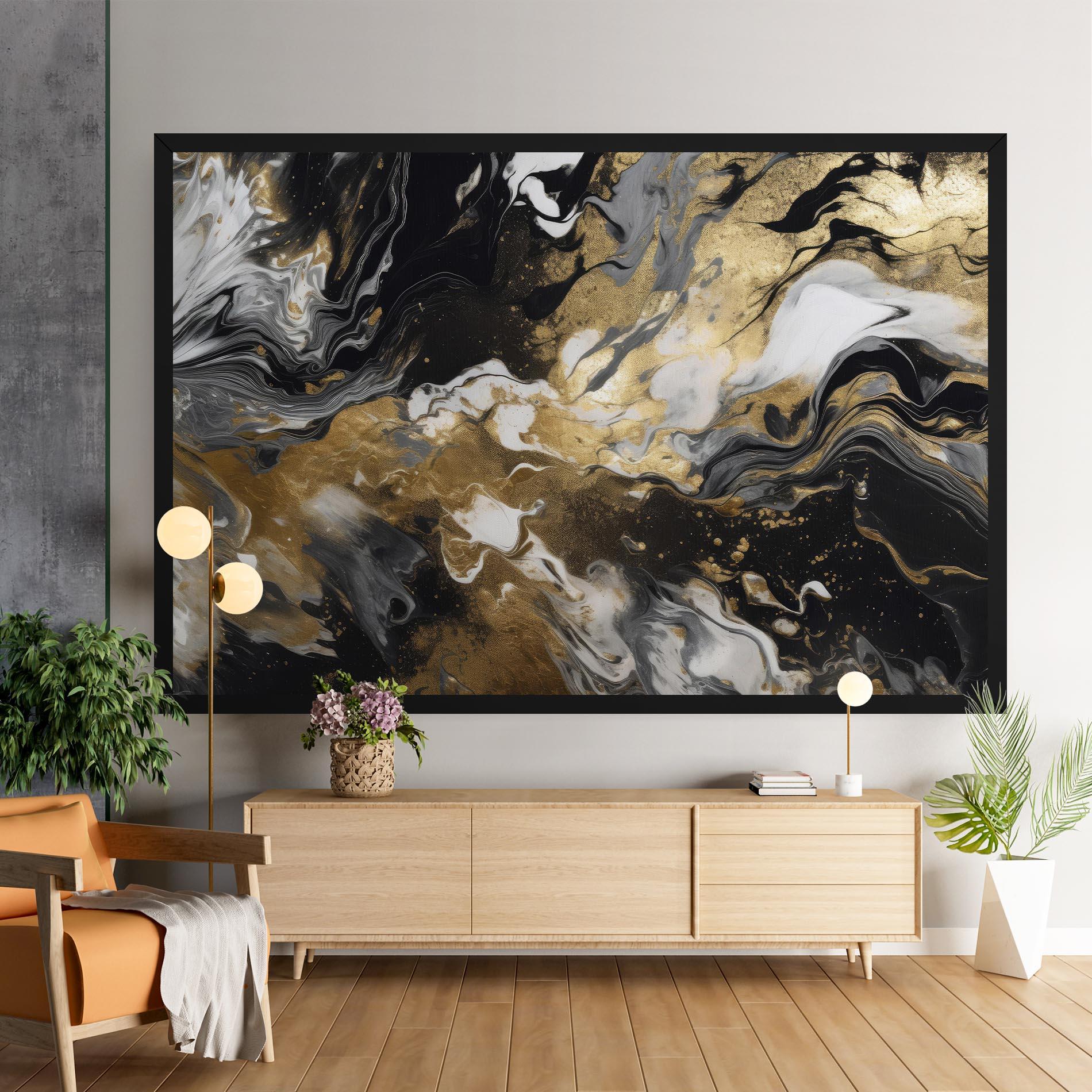 Картина на платно Gold Acrylic Fluid mockup 9