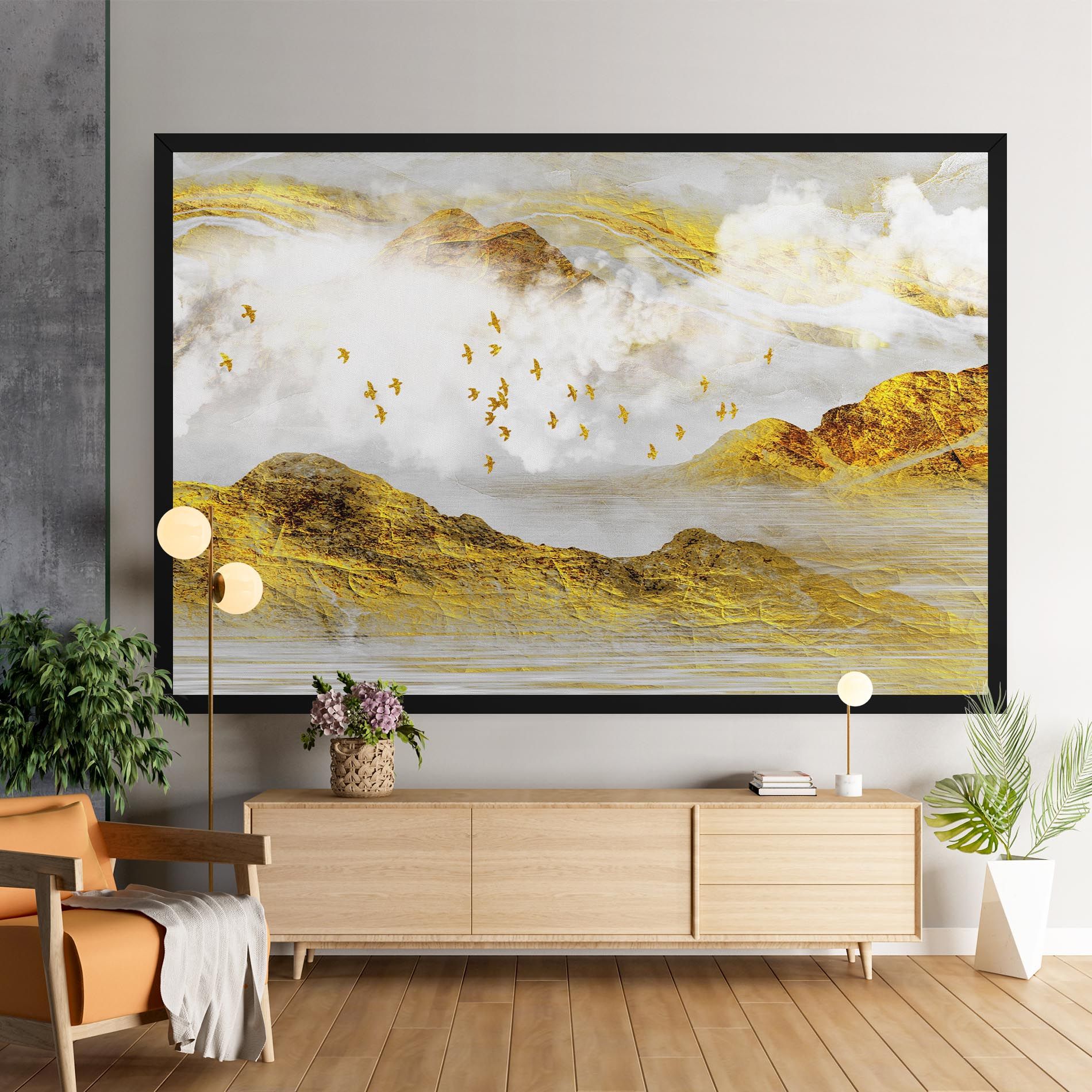 Gold Mountains Abstract mockup 9