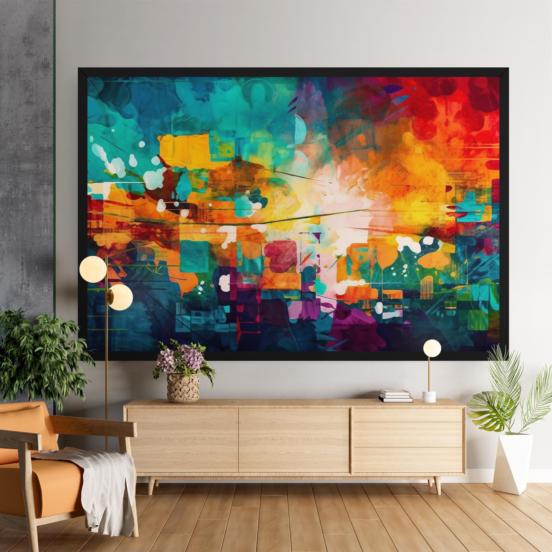 Vibrant Colors On Blue Background mockup 9