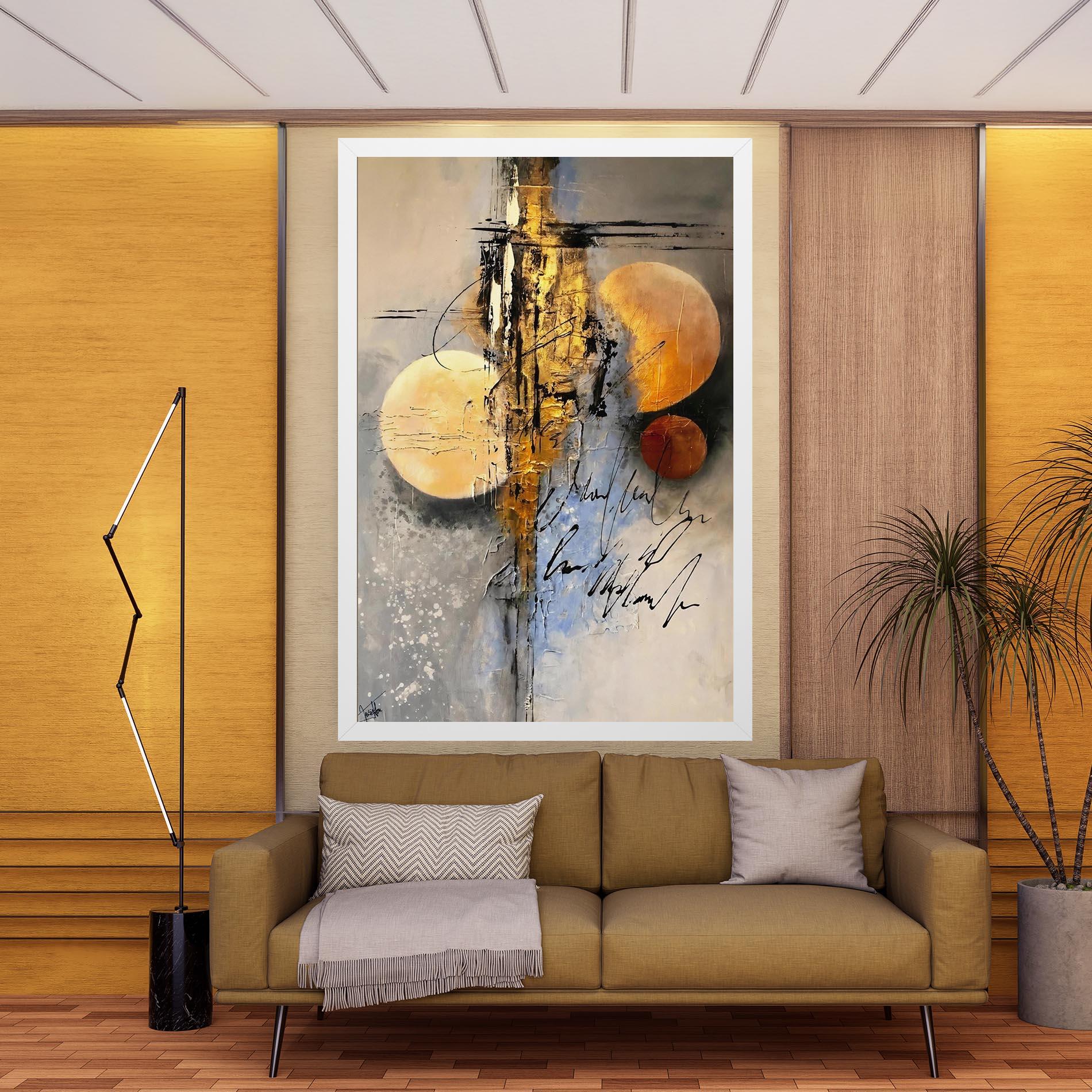 Картина на платно Abstract Moons mockup 9