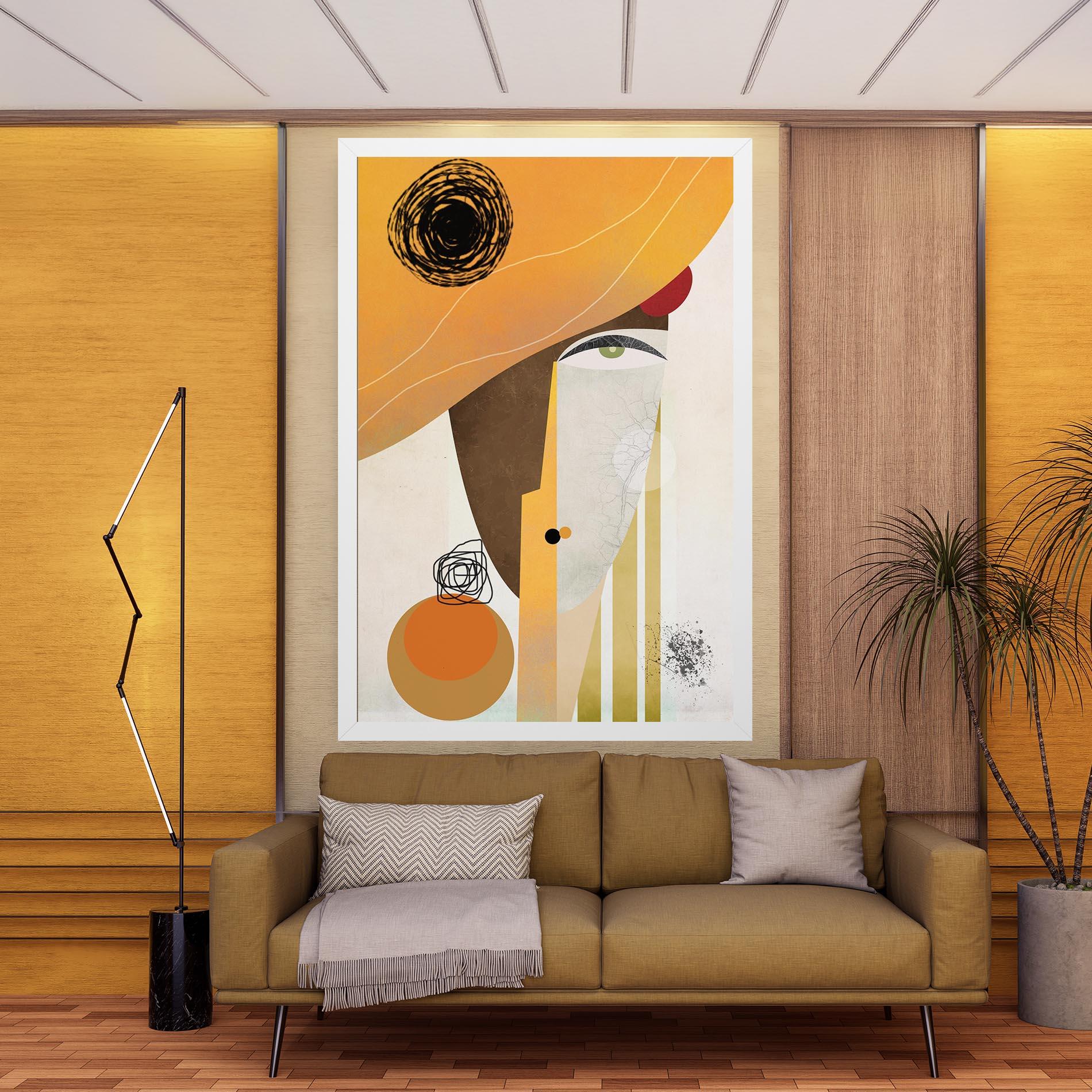 Картина на платно Abstract Orange Face mockup 9