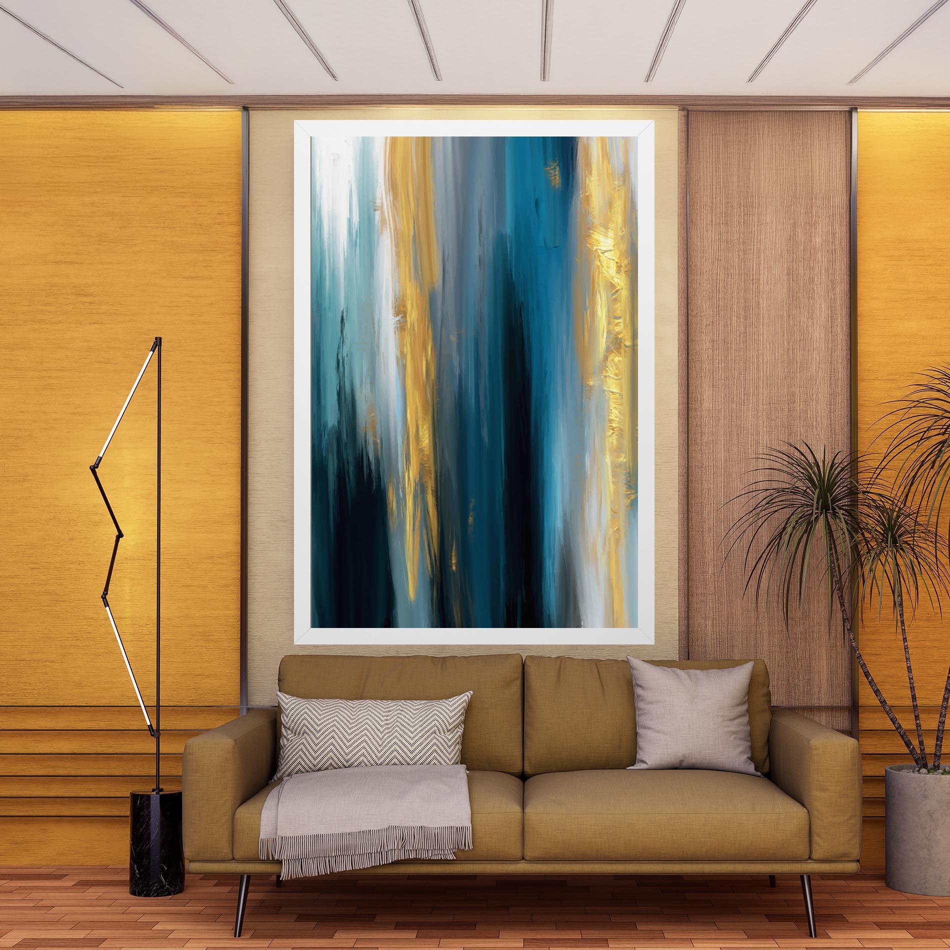 Картина на платно Golden Black Blue Art mockup 9