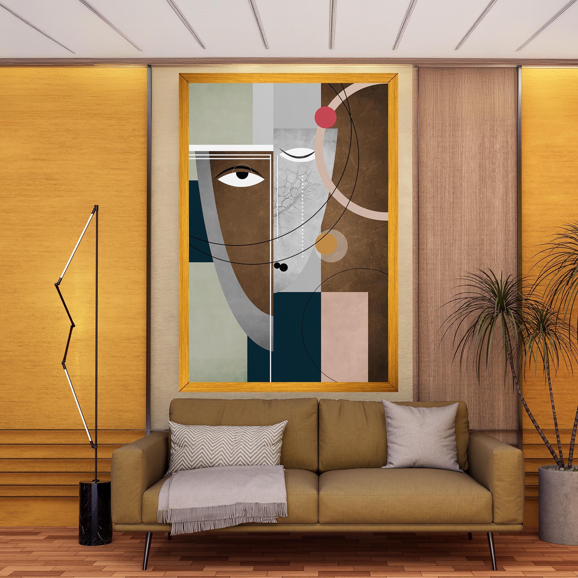 Картина на платно Abstract Brown Face mockup 9