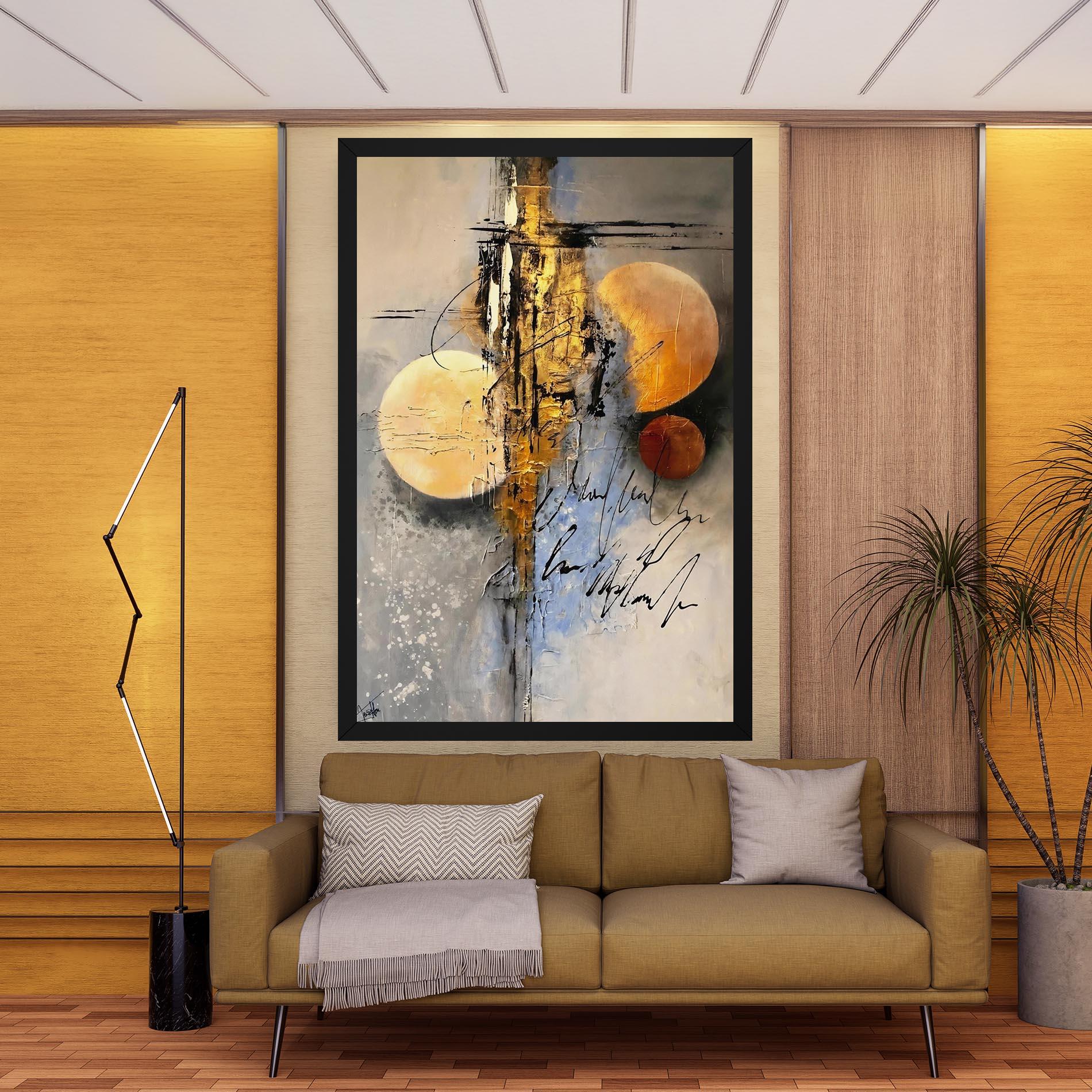 Картина на платно Abstract Moons mockup 9