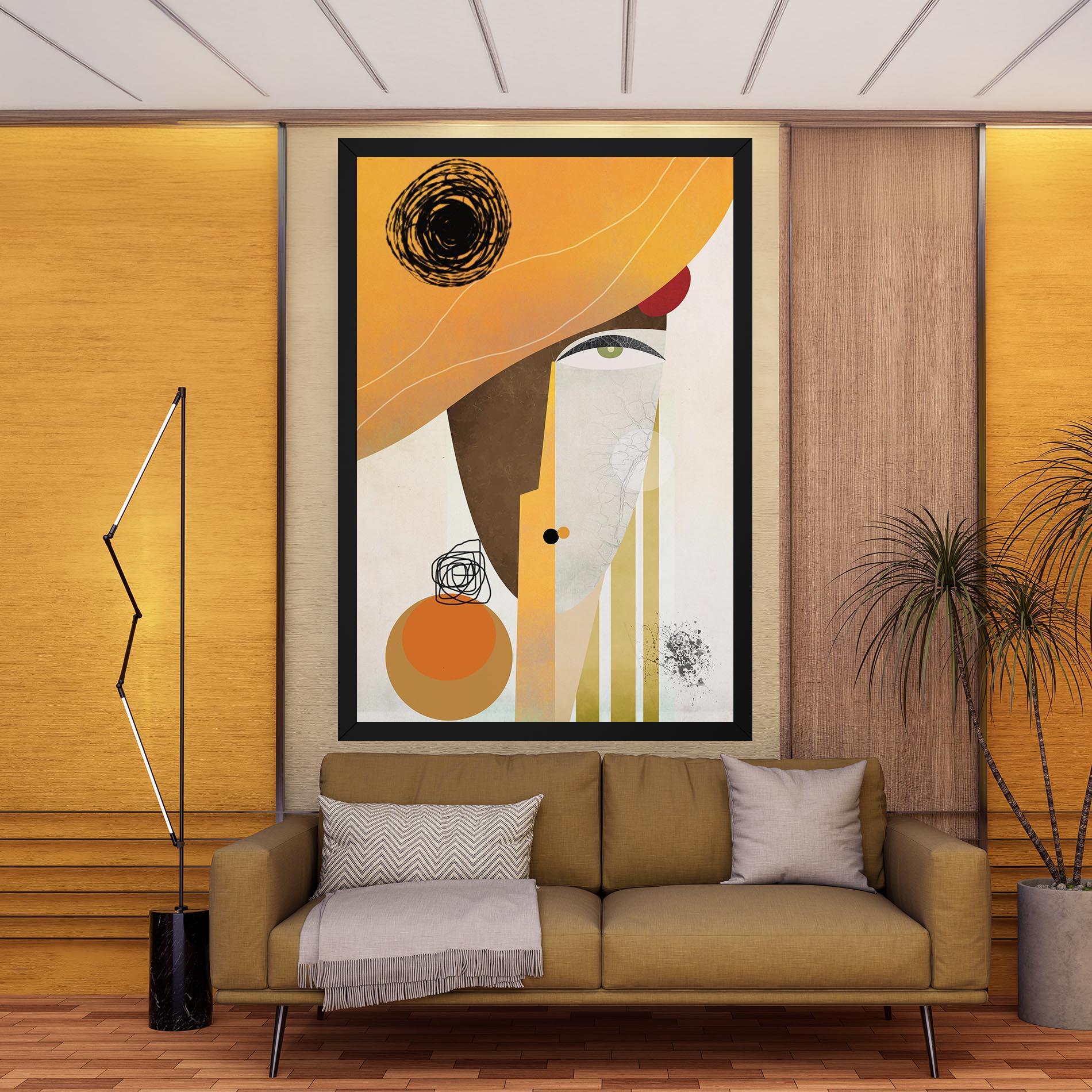 Картина на платно Abstract Orange Face mockup 9