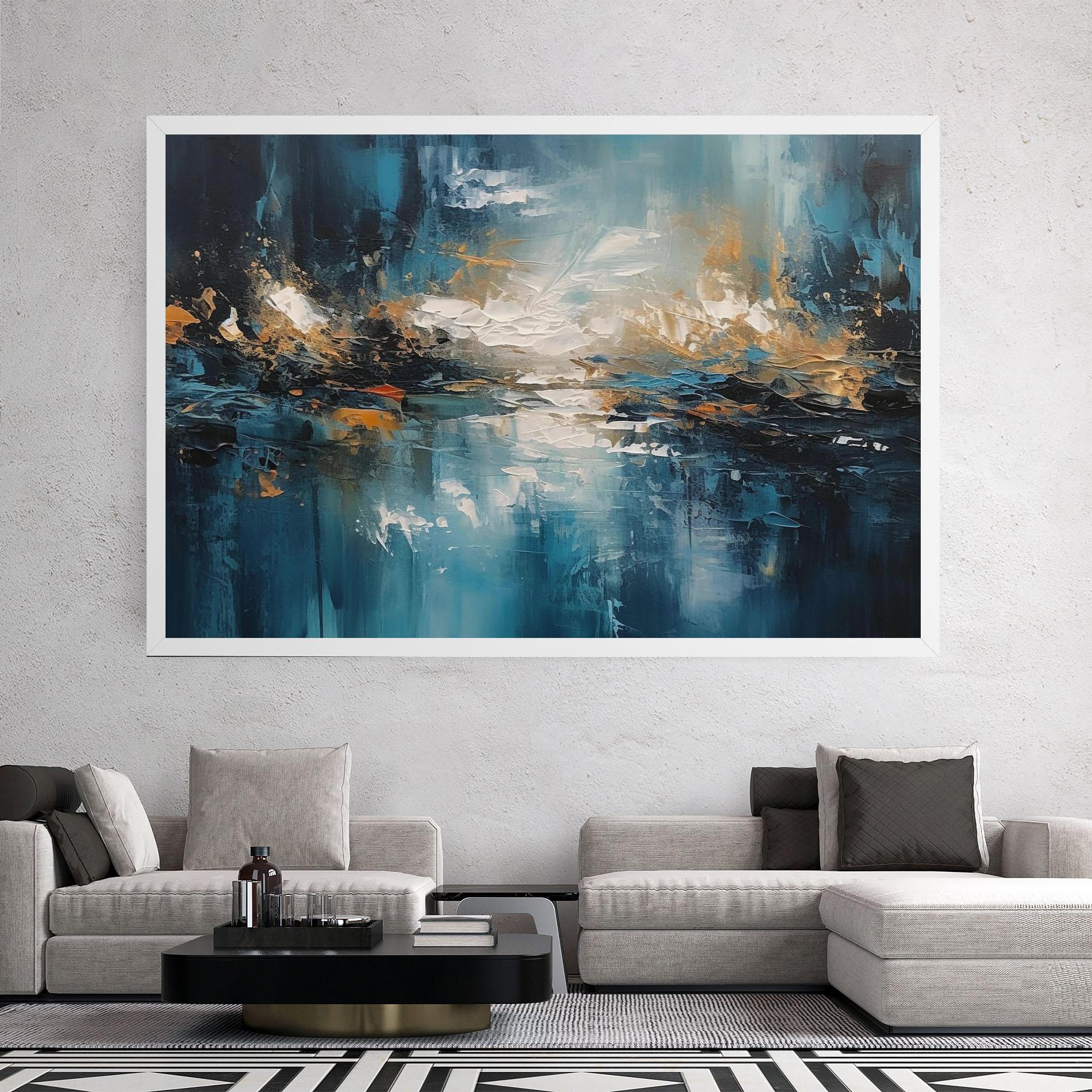 Картина на платно Abstract Blue Art mockup 2