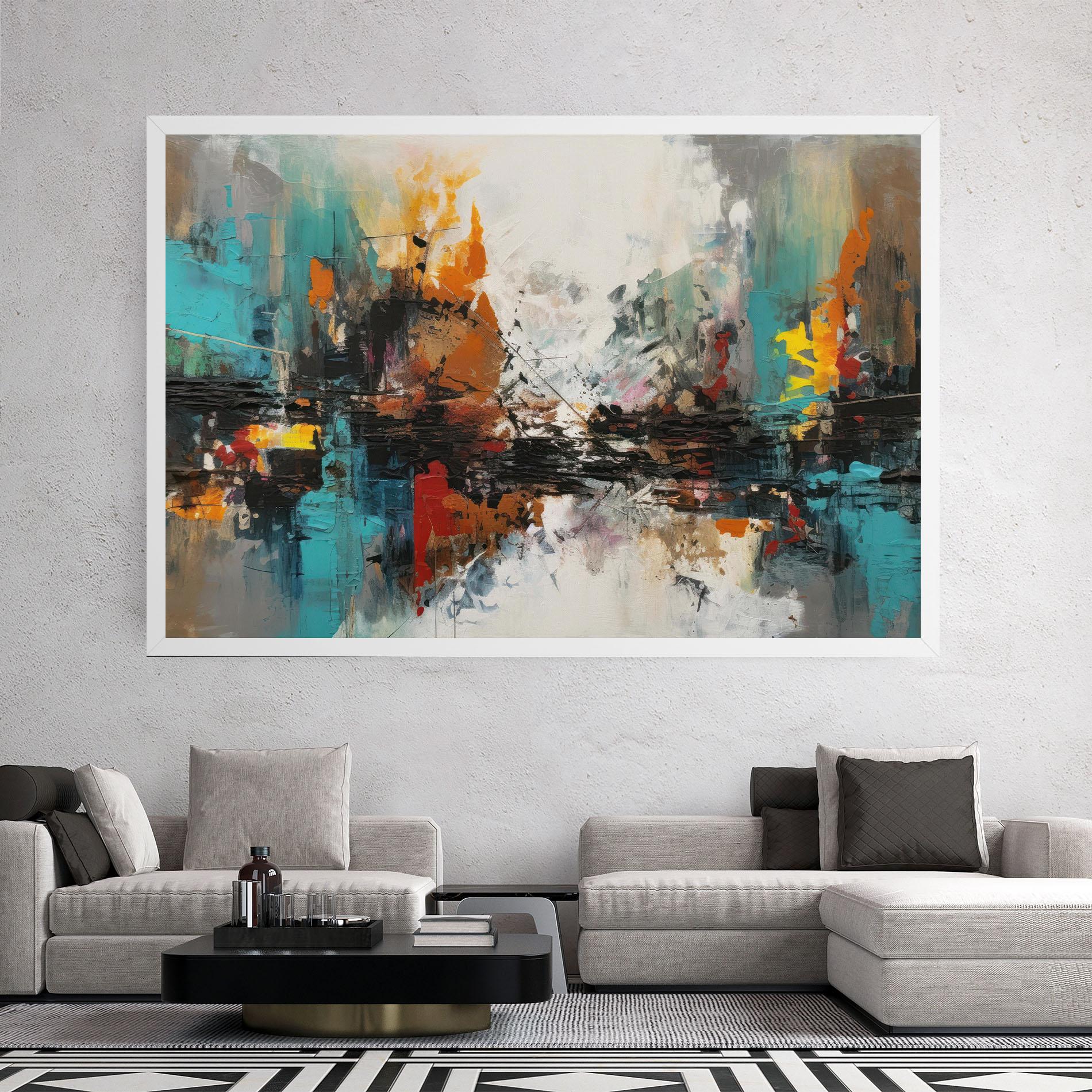 Картина на платно Abstract City Painting mockup 2