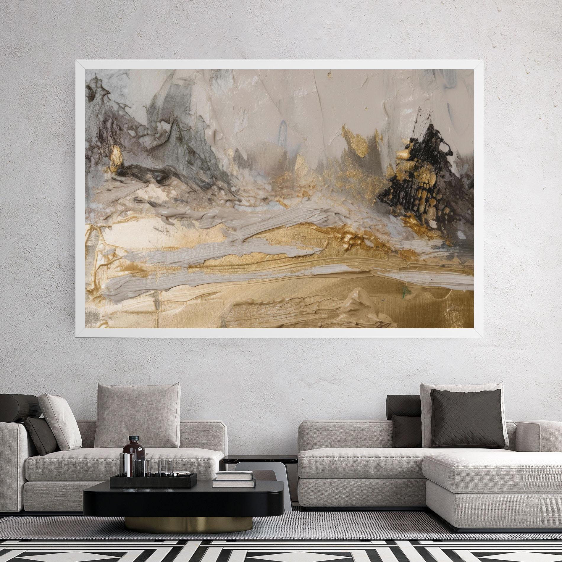 Картина на платно Abstract White Waves mockup 2