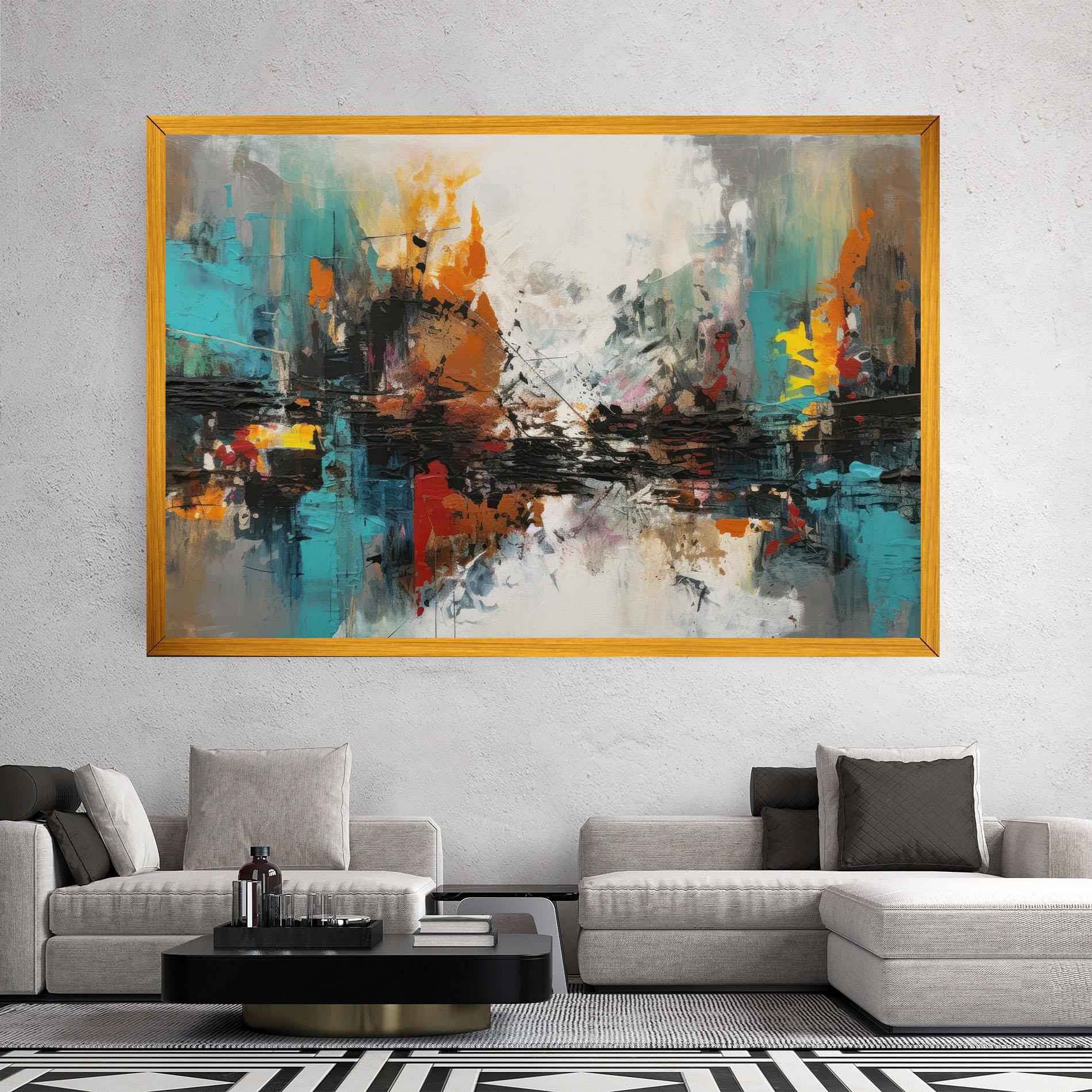 Картина на платно Abstract City Painting mockup 2