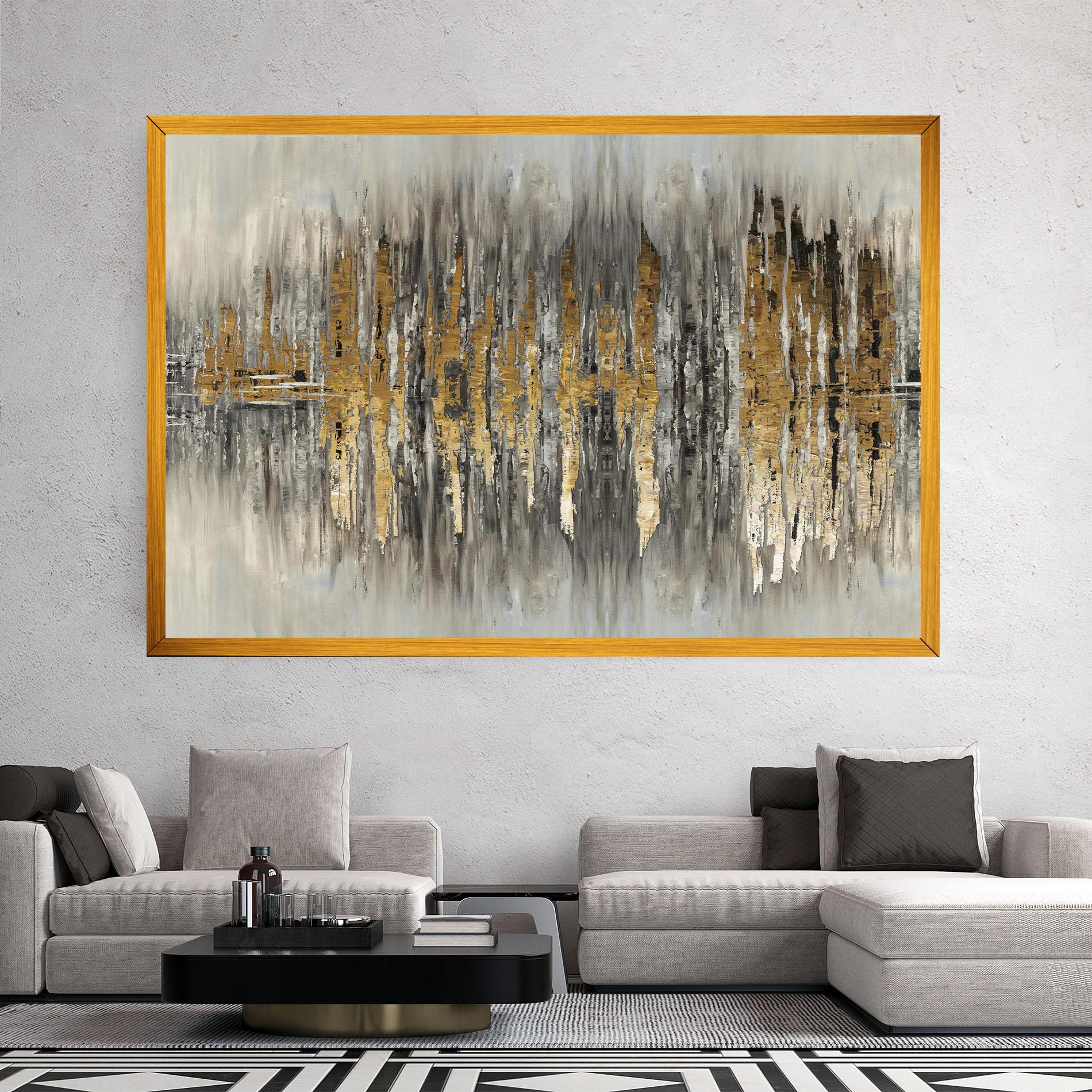 Картина на платно Acrylic Silver Paint mockup 2