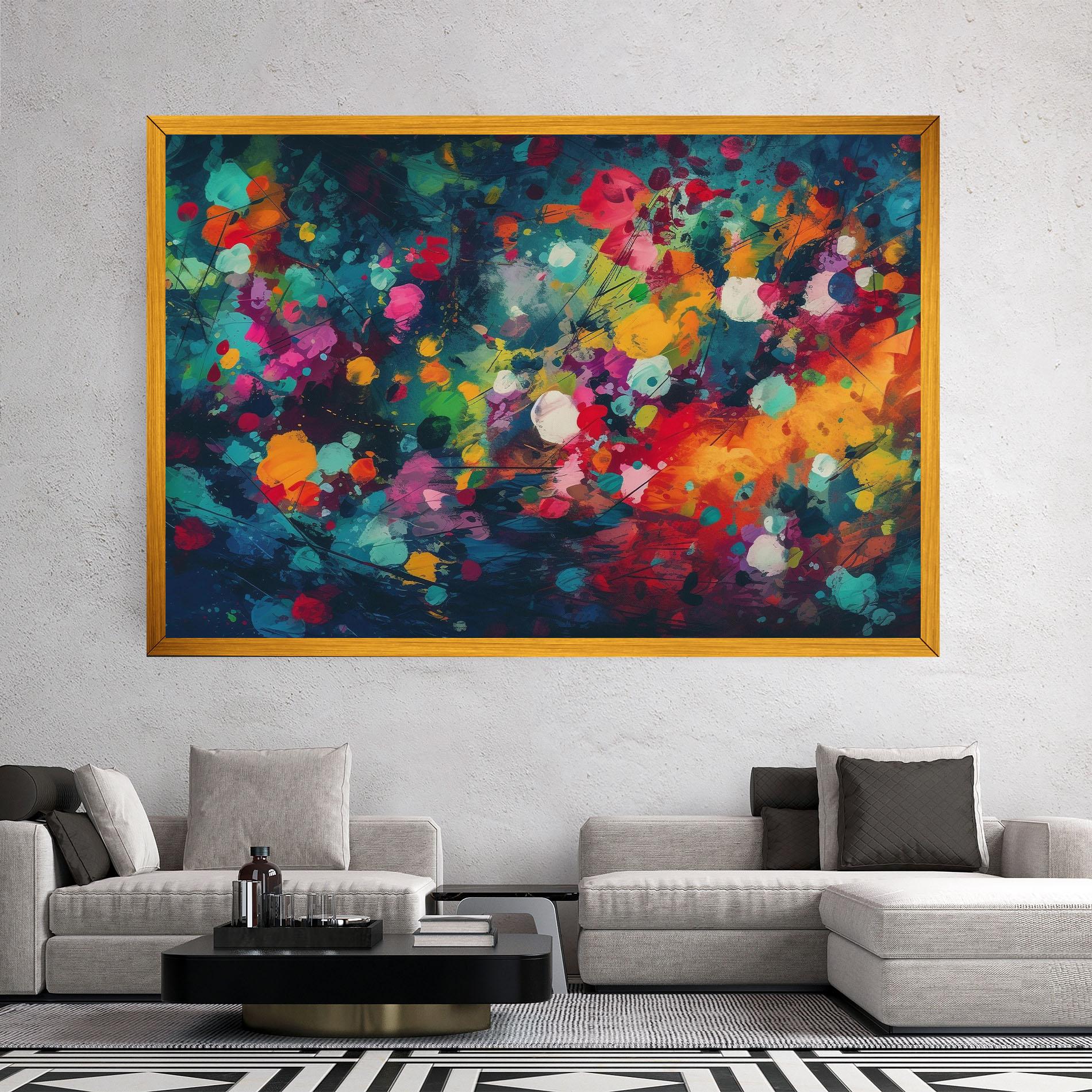 Картина на платно Colors Blue Background mockup 2