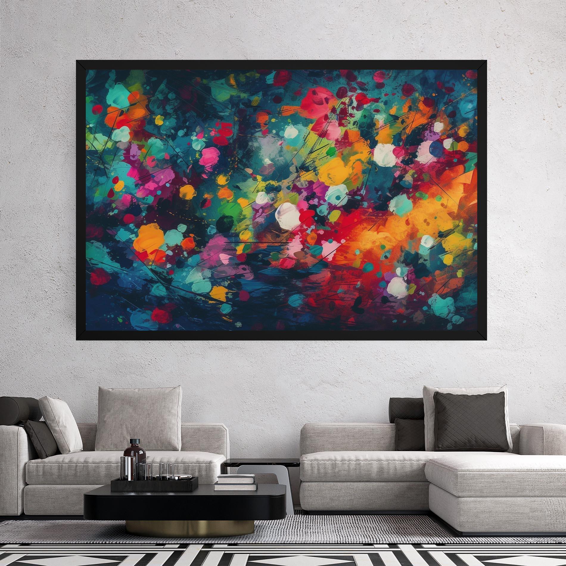 Картина на платно Colors Blue Background mockup 2