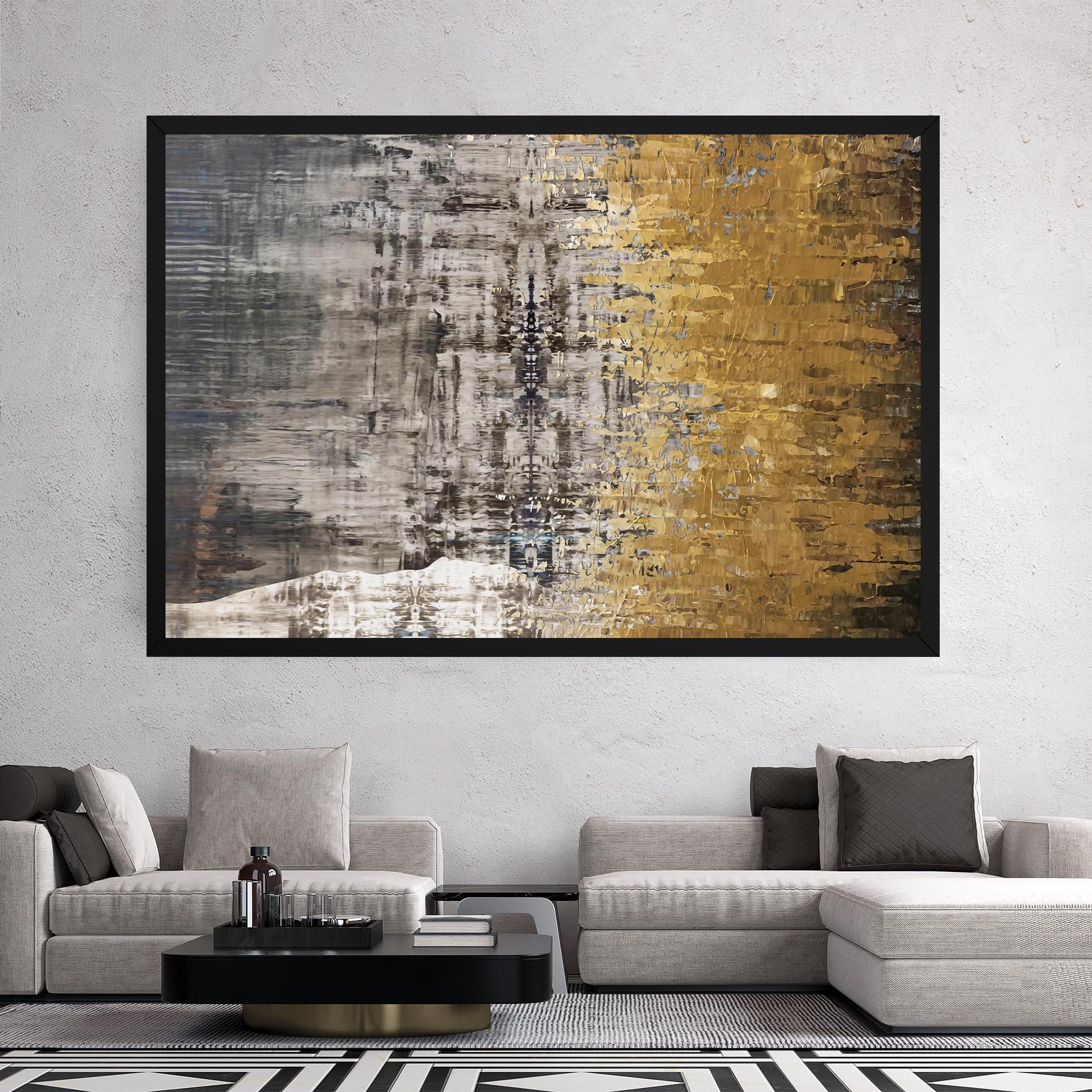 Картина на платно Gold Oil Paint mockup 2