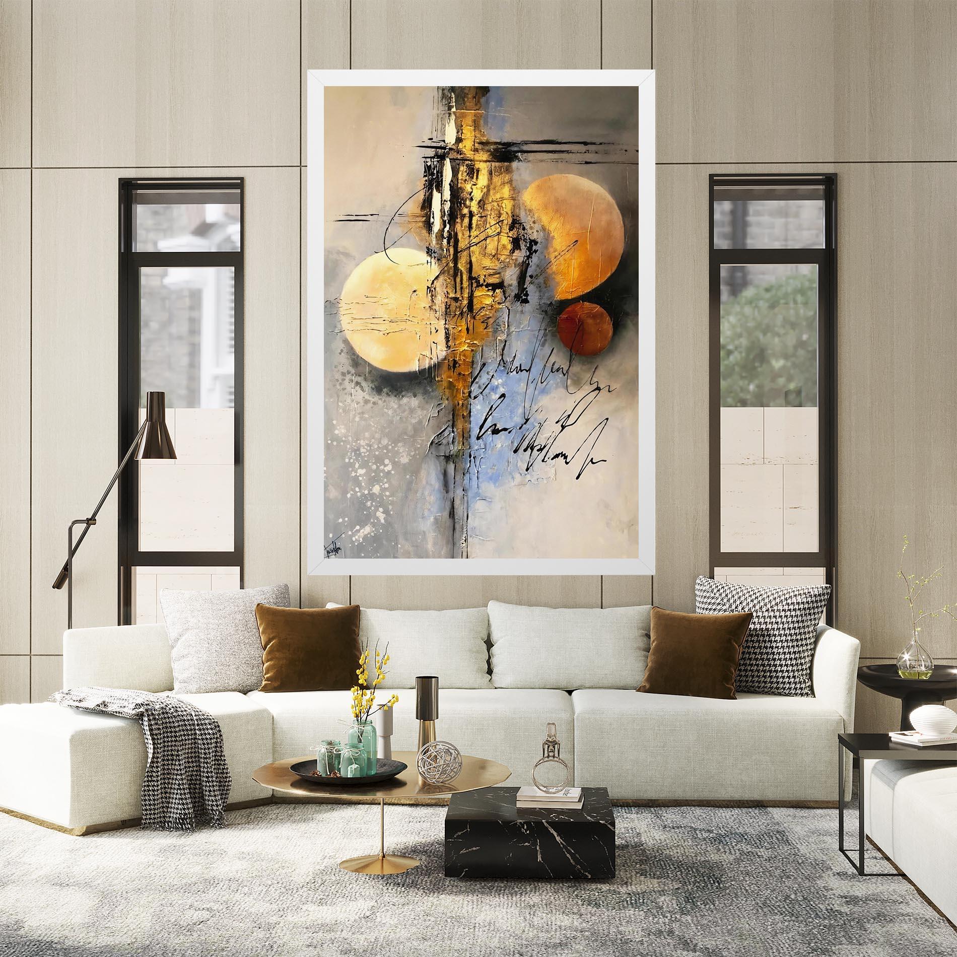 Картина на платно Abstract Moons mockup 2