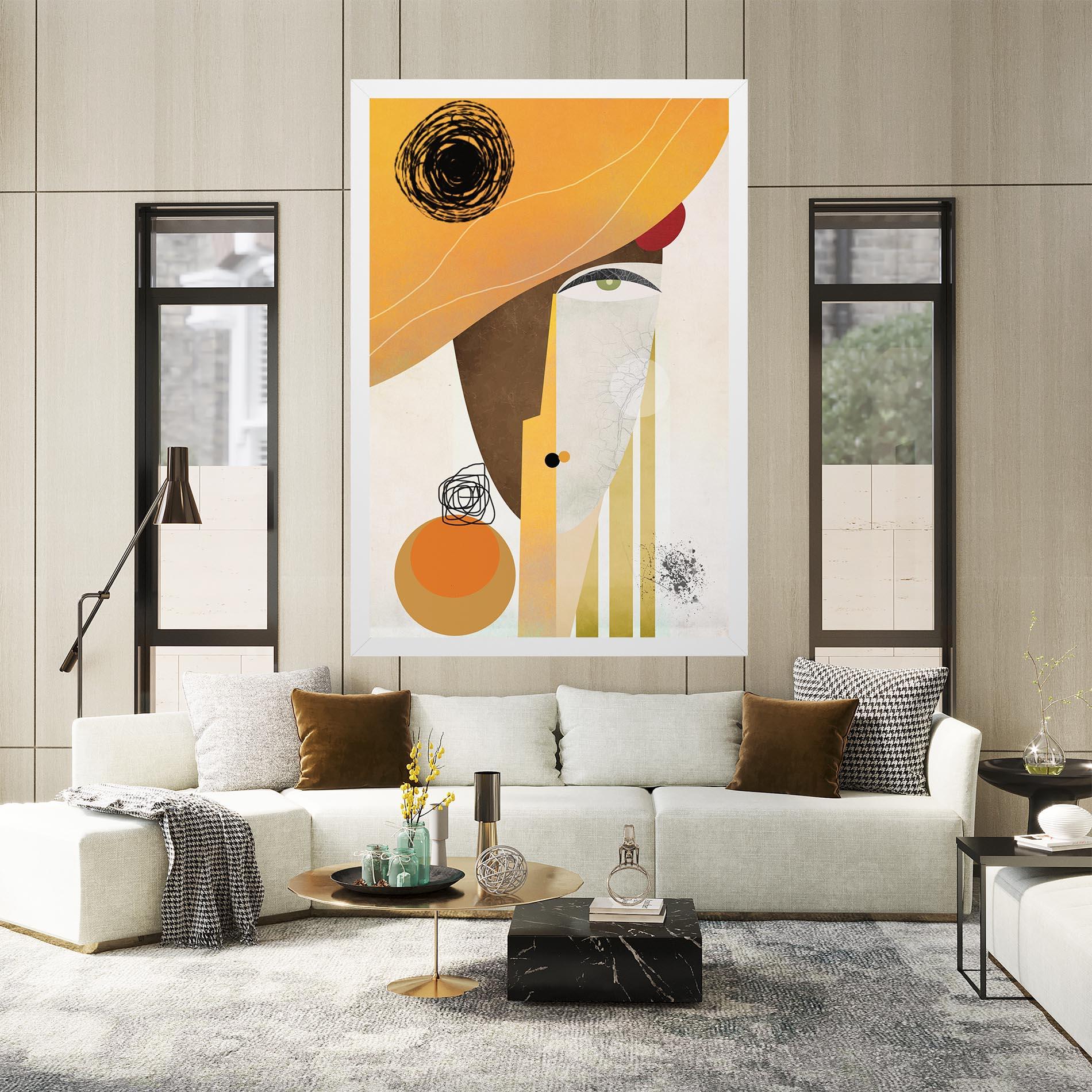 Картина на платно Abstract Orange Face mockup 2