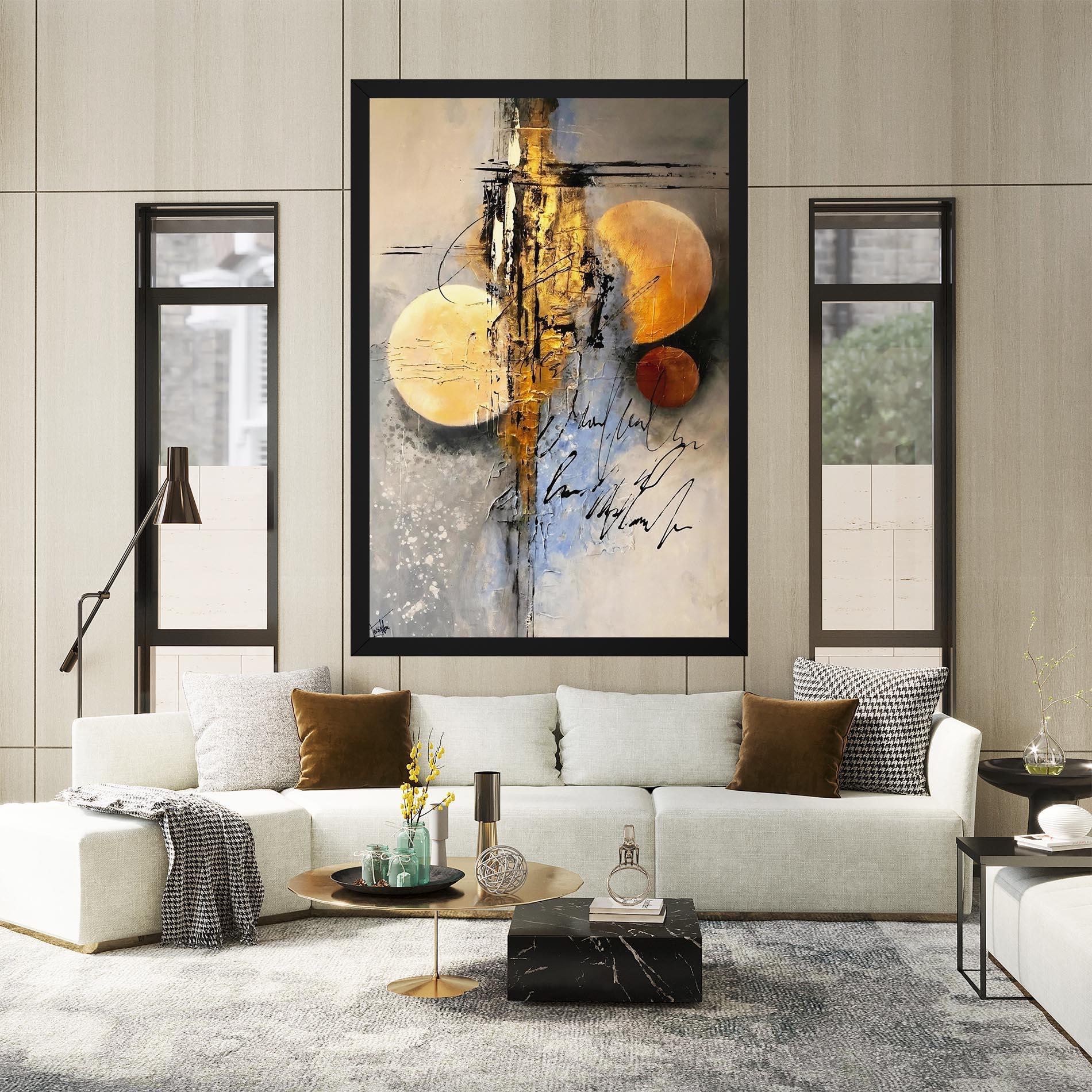 Картина на платно Abstract Moons mockup 2