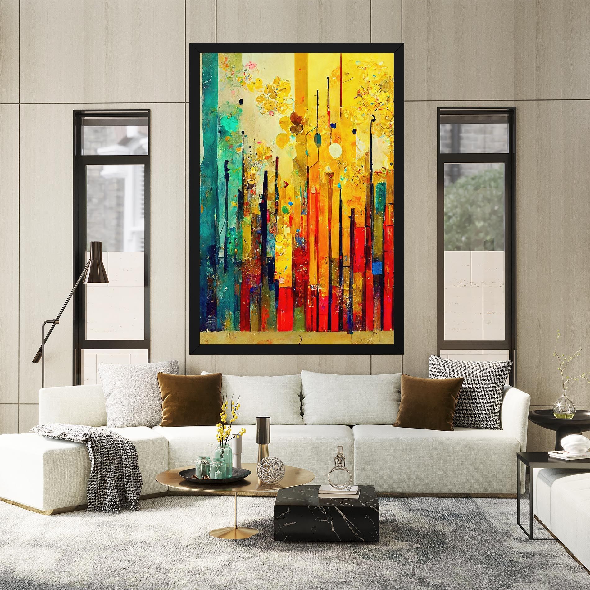 Black Lines On Yellow Light mockup 2